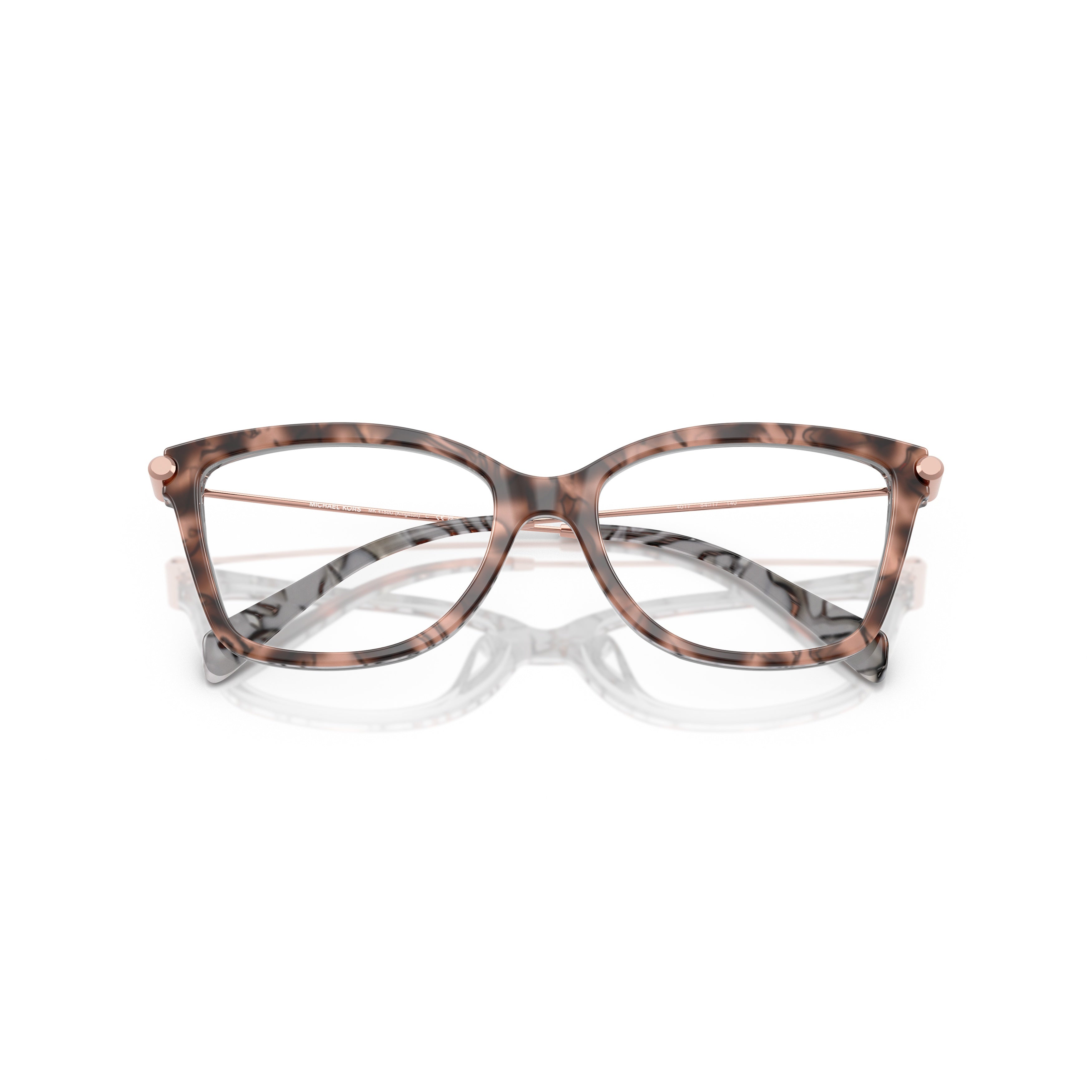 0mk4150u Oversized Square Tortoiseshell Eyeglasses with Rose Gold Temples