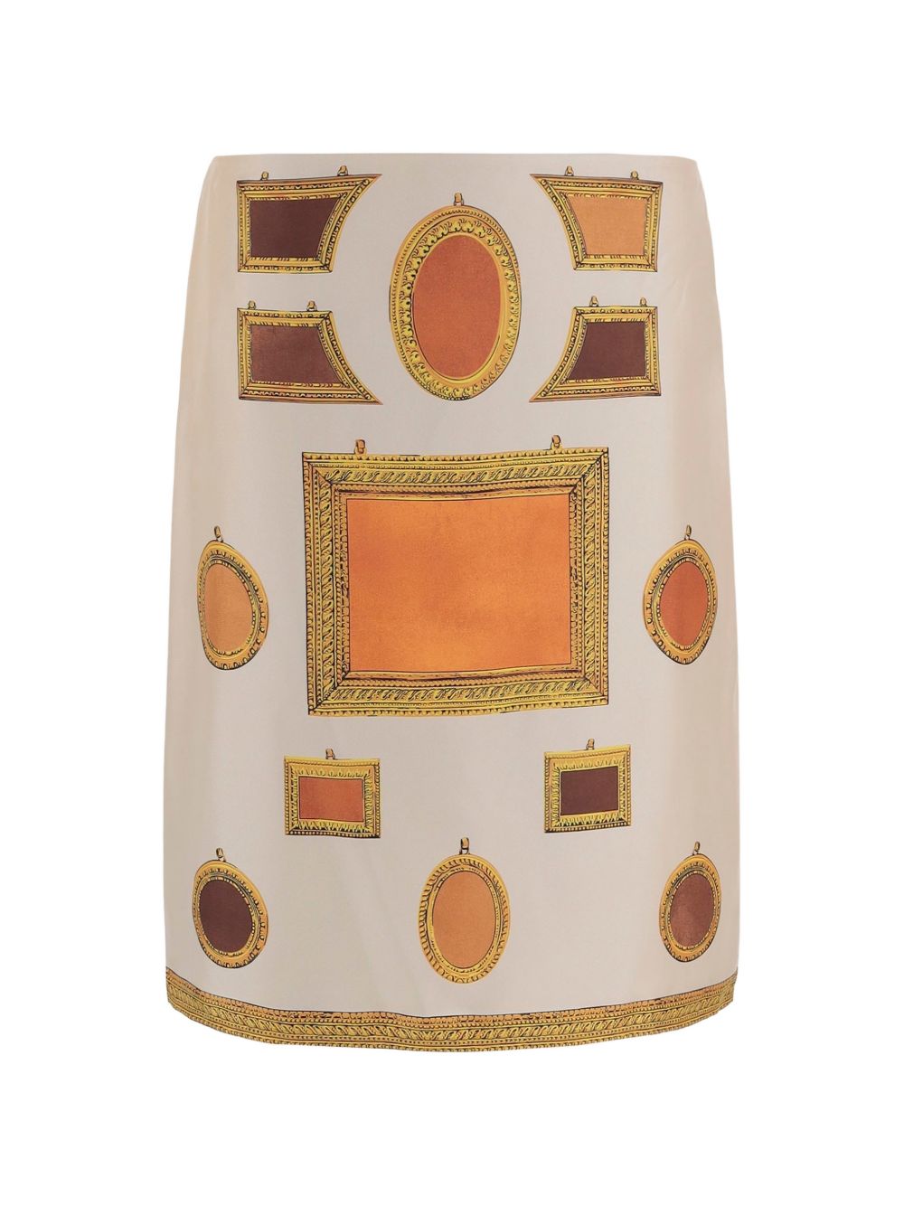 Silk And Nylon Blend Skirt With Ornate Picture Frame Print
