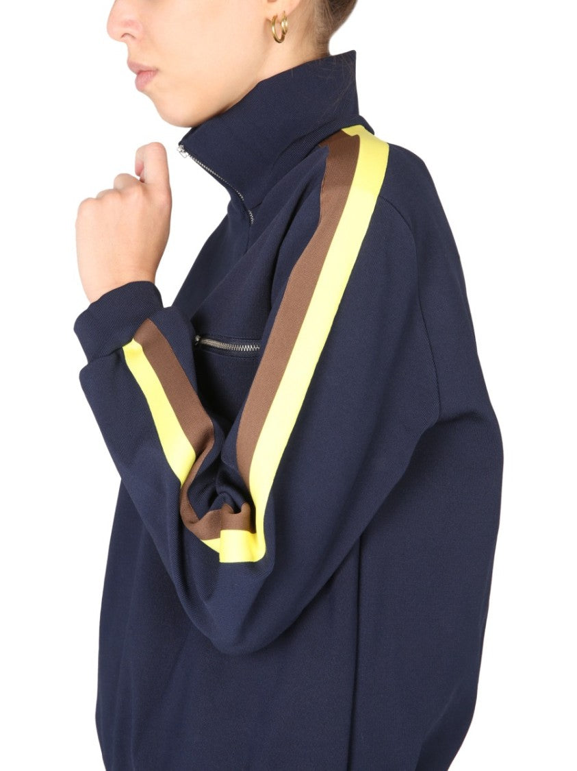 Relaxed Fit Sweatshirt With High Collar