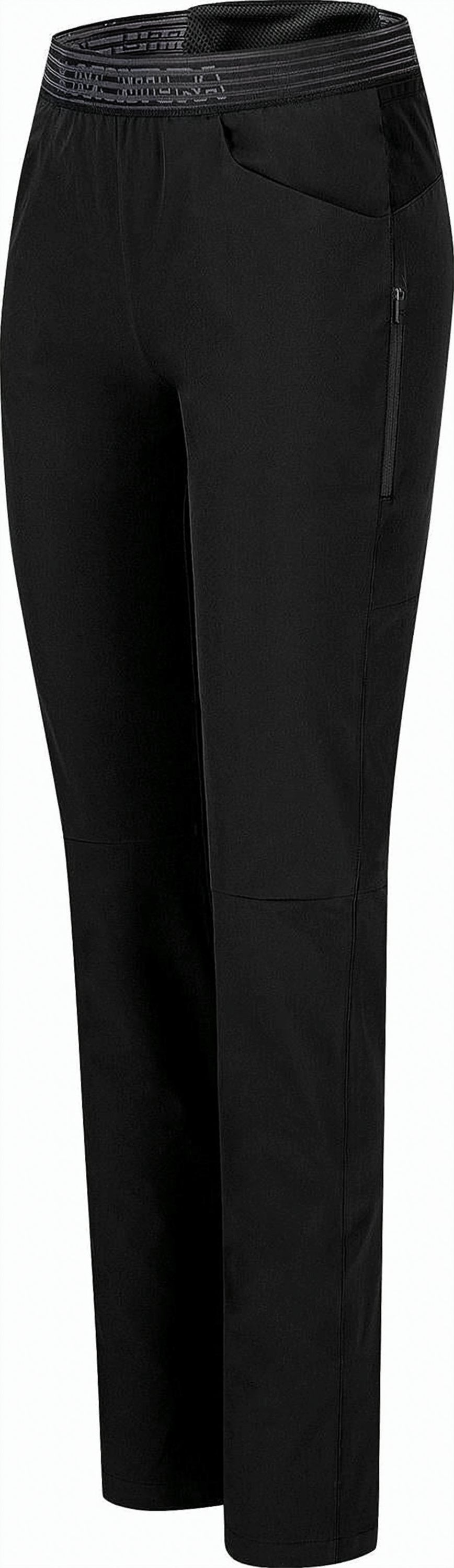 Straight Pants with Elasticated Waistband and Design