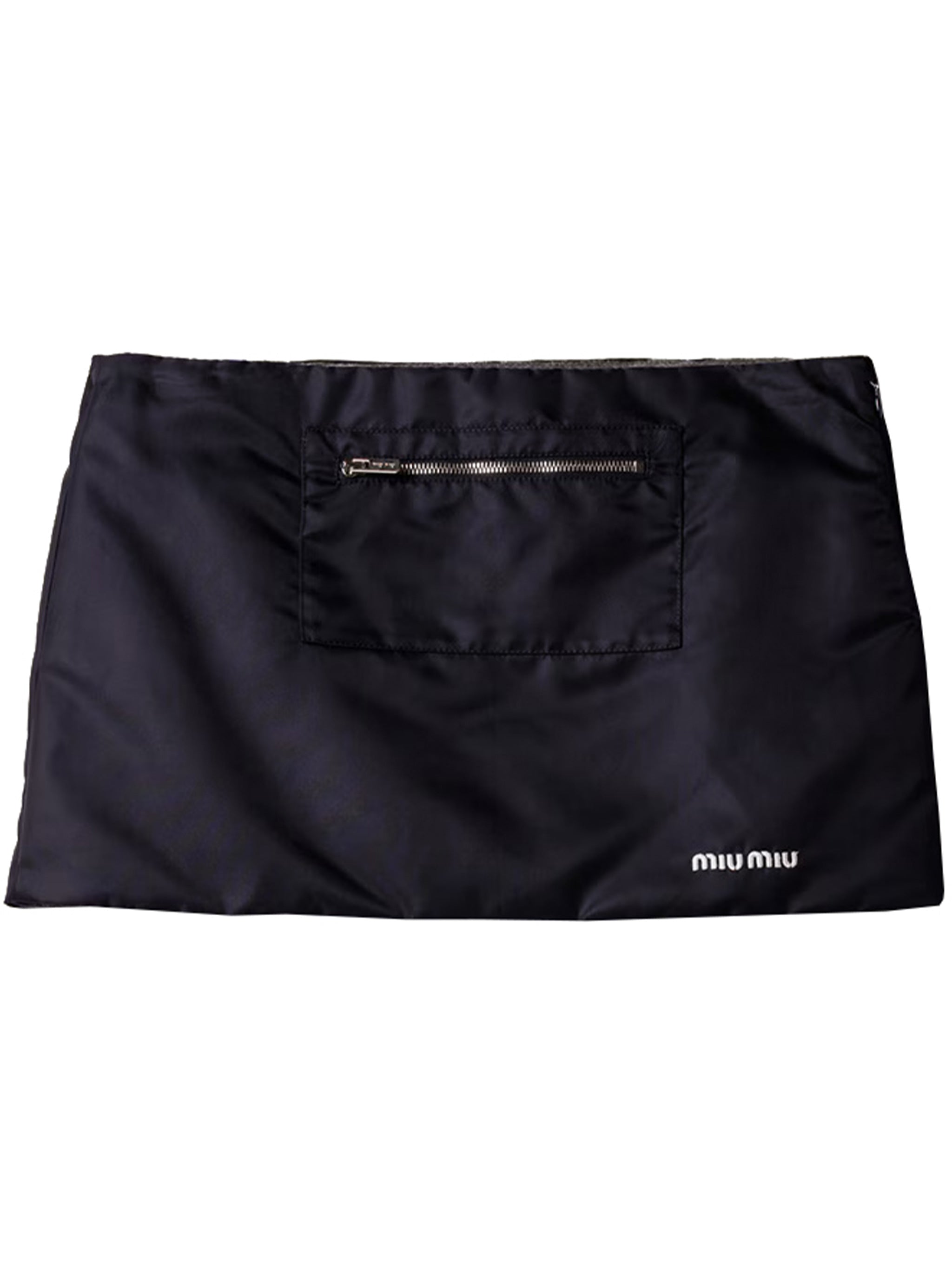 Black Sleek Short Skirt Logo Detail