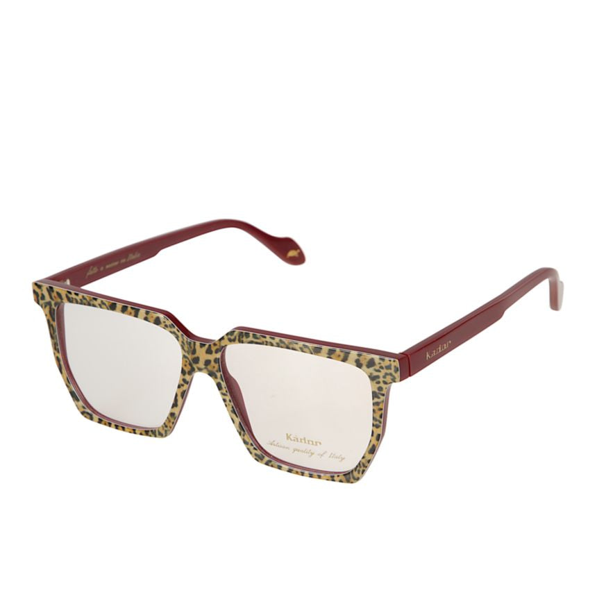 Charlize Light Bold Square Frame Eyeglasses with Leopard Print
