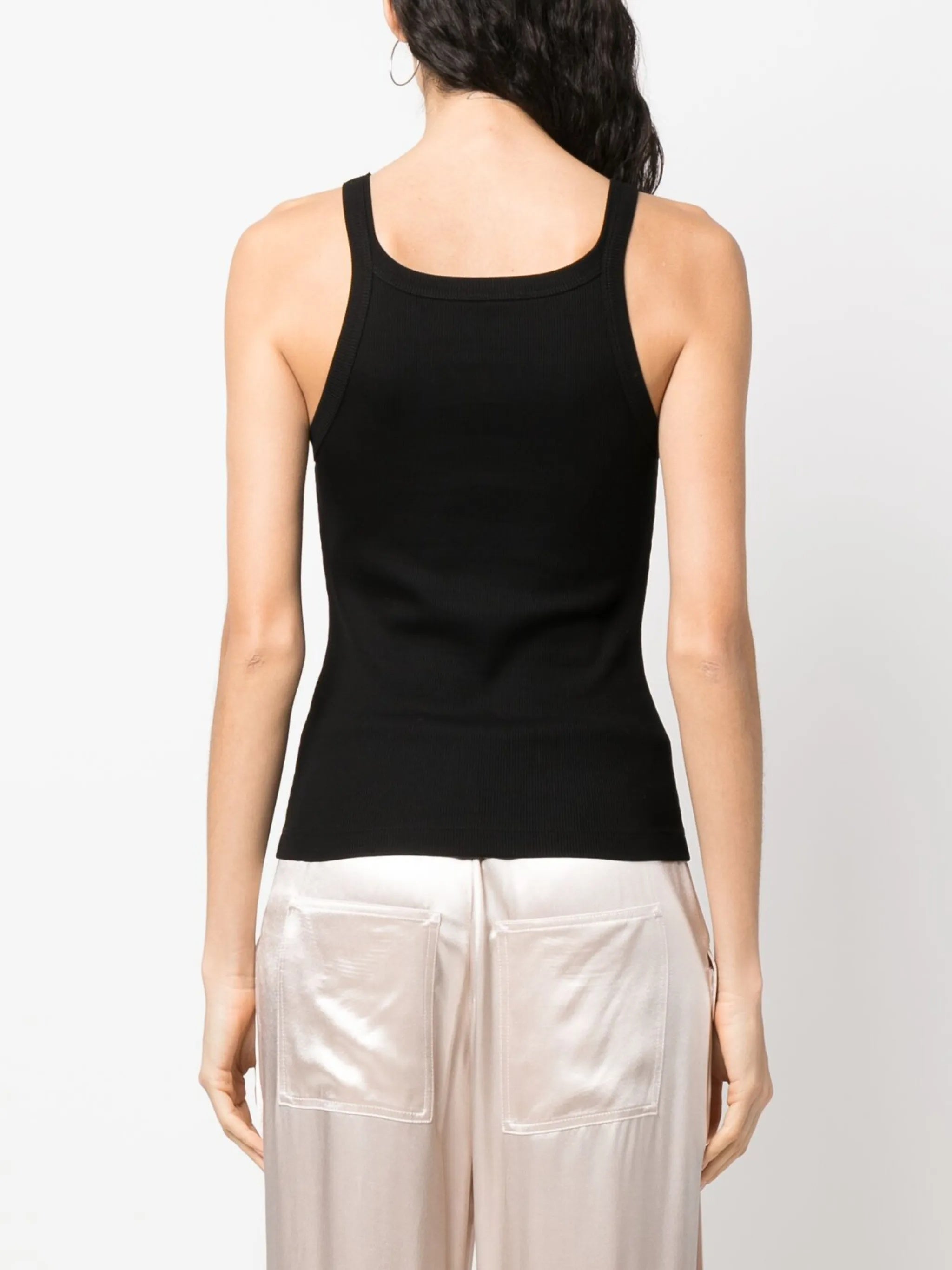 Ribbed Cotton Jersey Square Neck Tank