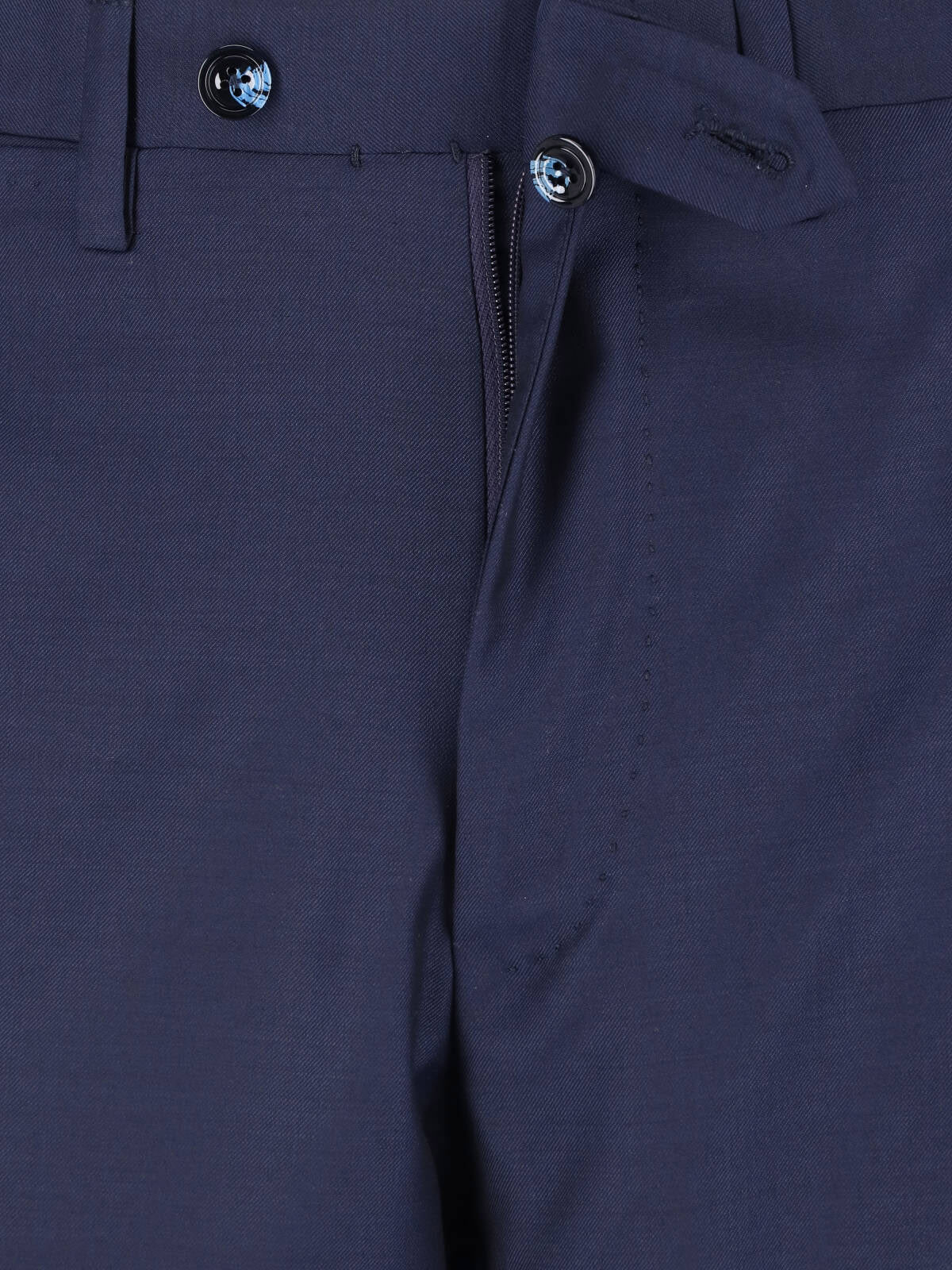 Navy Double-Breasted Peaked Lapel Wool Suit