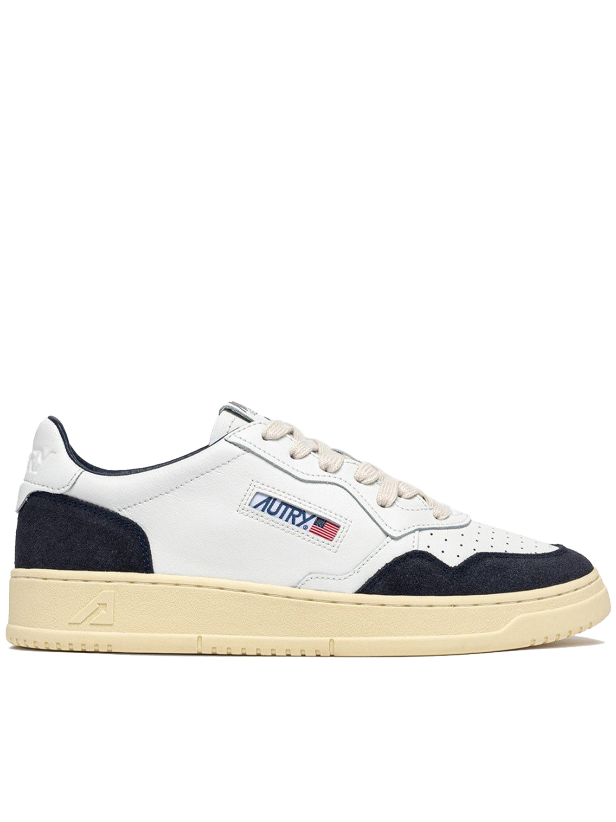 White Medalist Low Suede Leather Sneakers