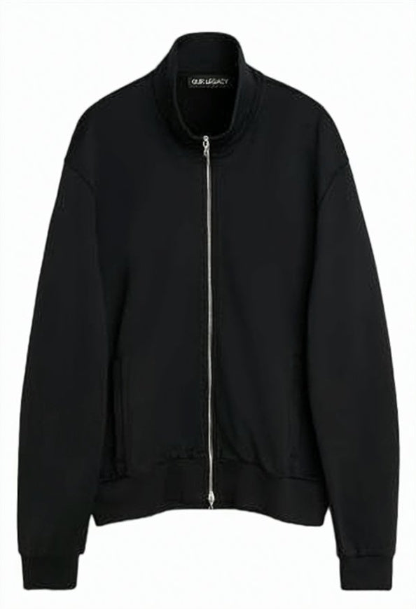 Zip-Up Hoodie with Metallic Zipper