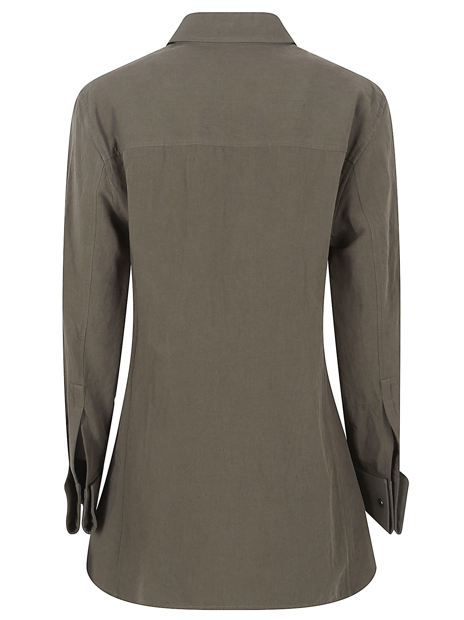 Pointed Collar Button-Up Shirt