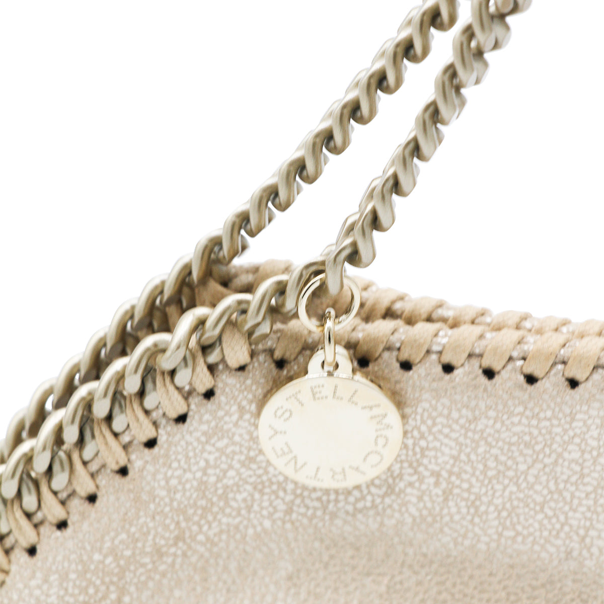 Compact Gold Faux Leather Tote