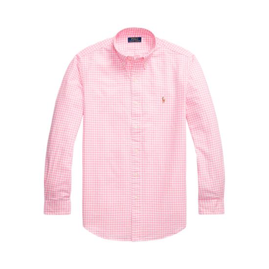 Gingham Check Pattern Long-Sleeve Shirt With Structured Collar