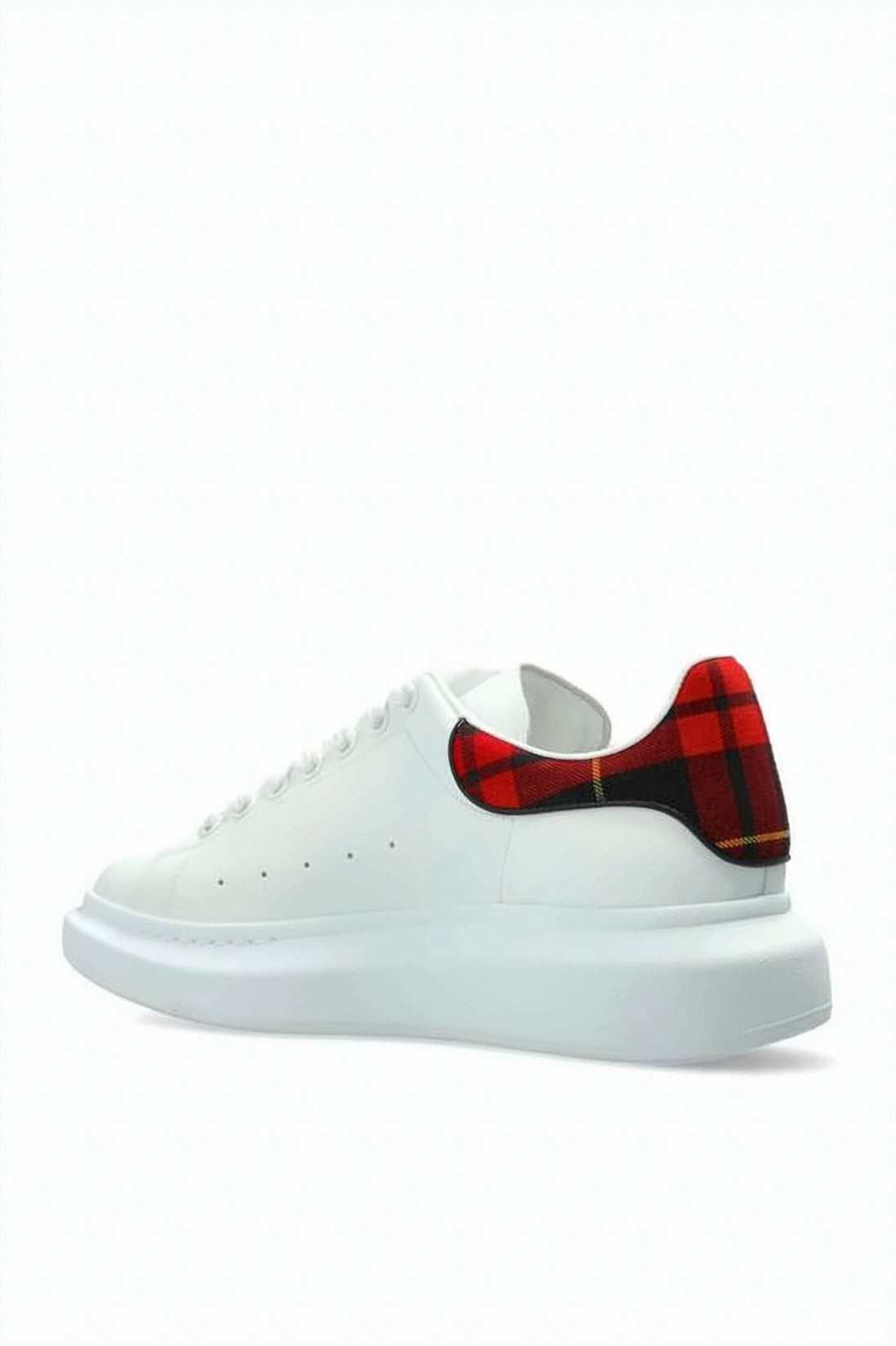 White Calf Leather Thick Rubber Sole Sneakers