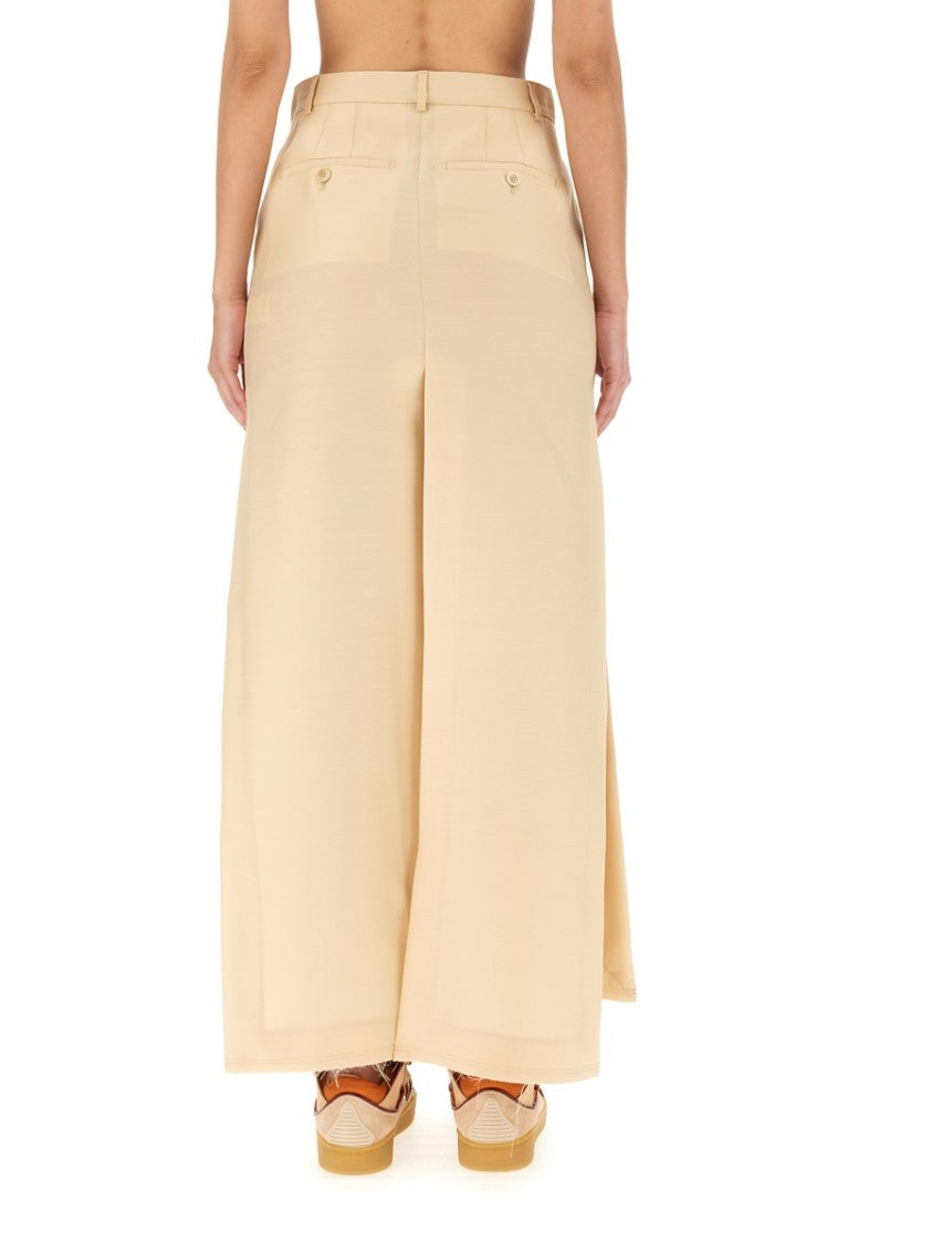 Floor-Length Tailored Skirt With Concealed Closure