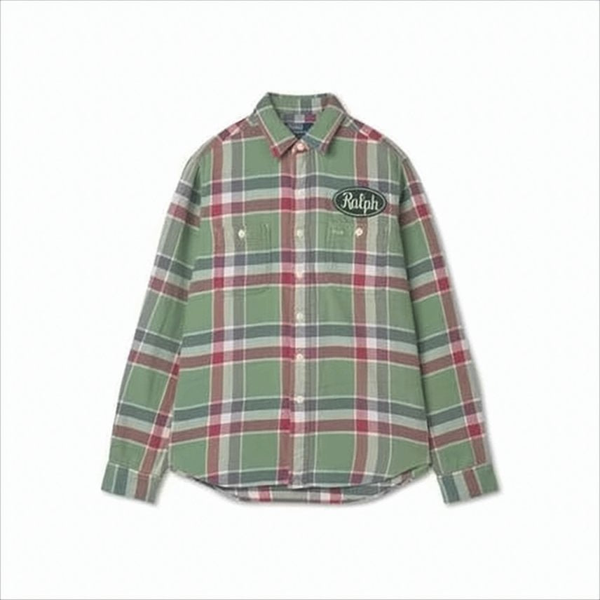 Classic Long-Sleeve Plaid Shirt with Chest Pockets