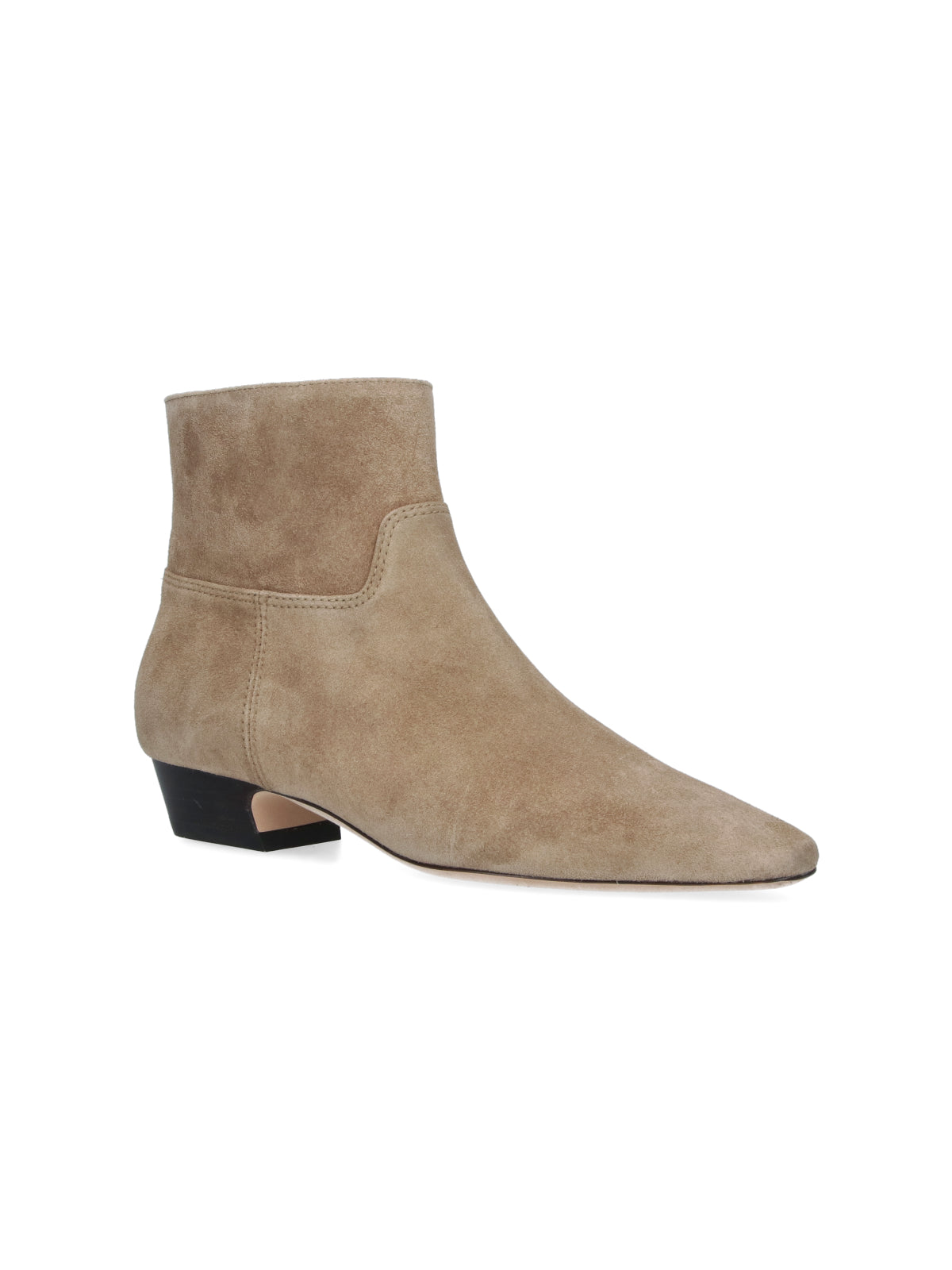 Beige Stassi Calf Leather Ankle Boots