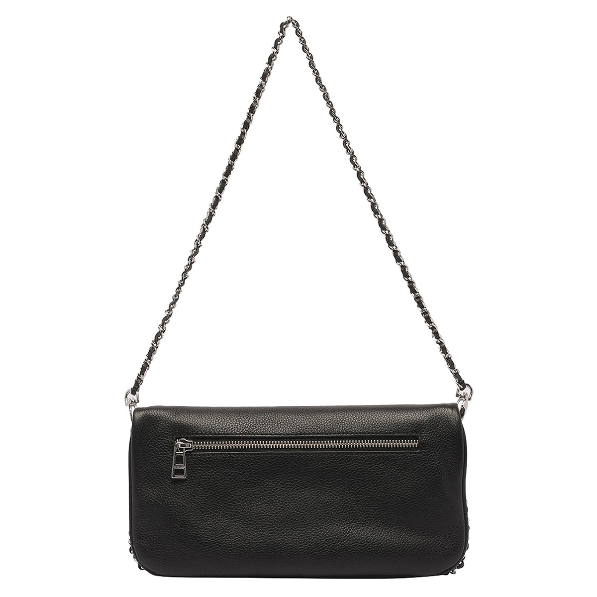 Black Leather Rock Shoulder Bag
