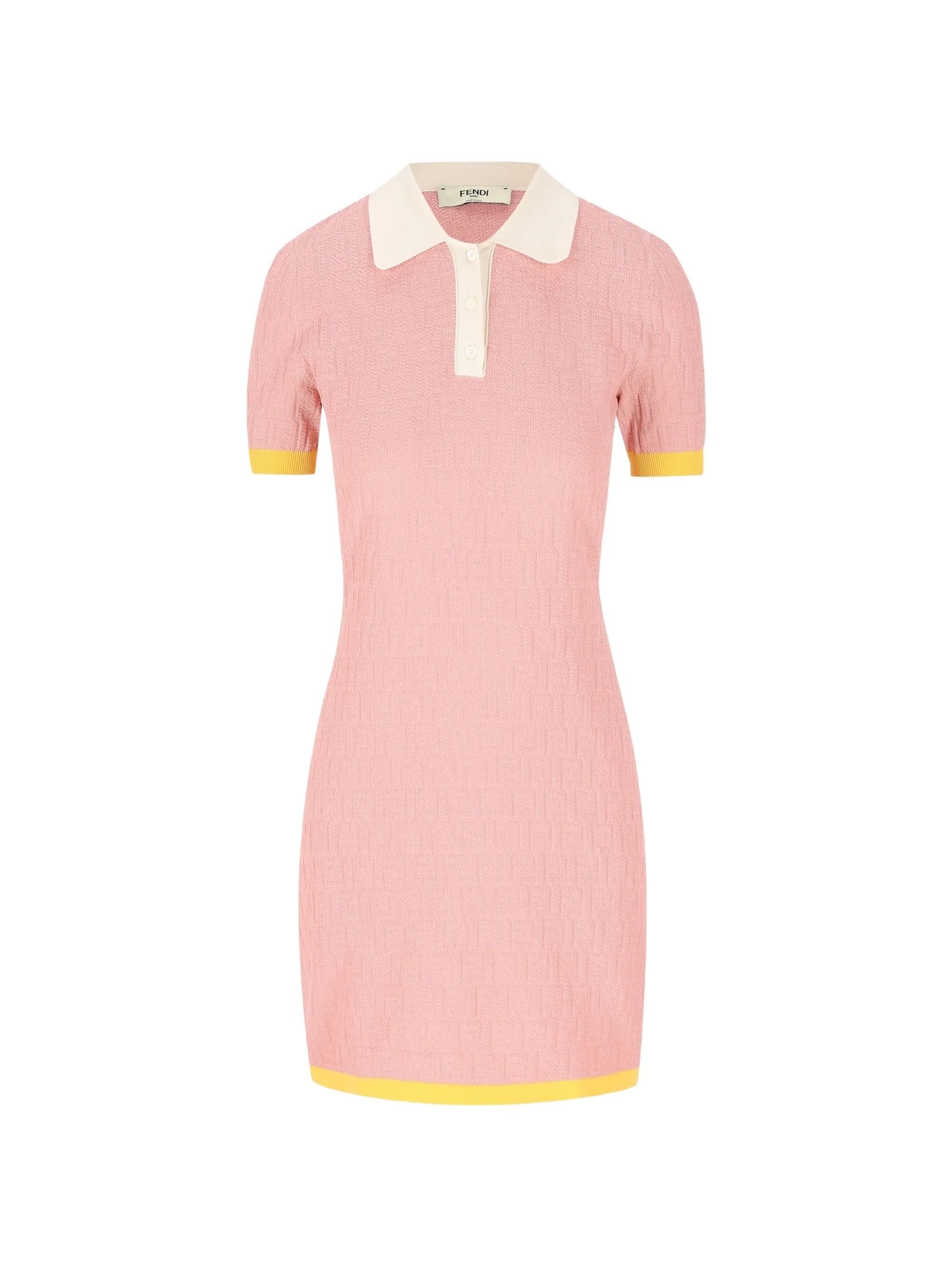 Color Block FF Fitted Pink Knit Dress
