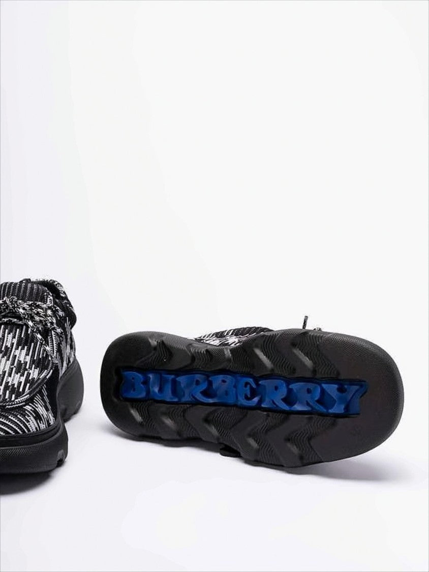 Textured Black and White Patterned Sneakers