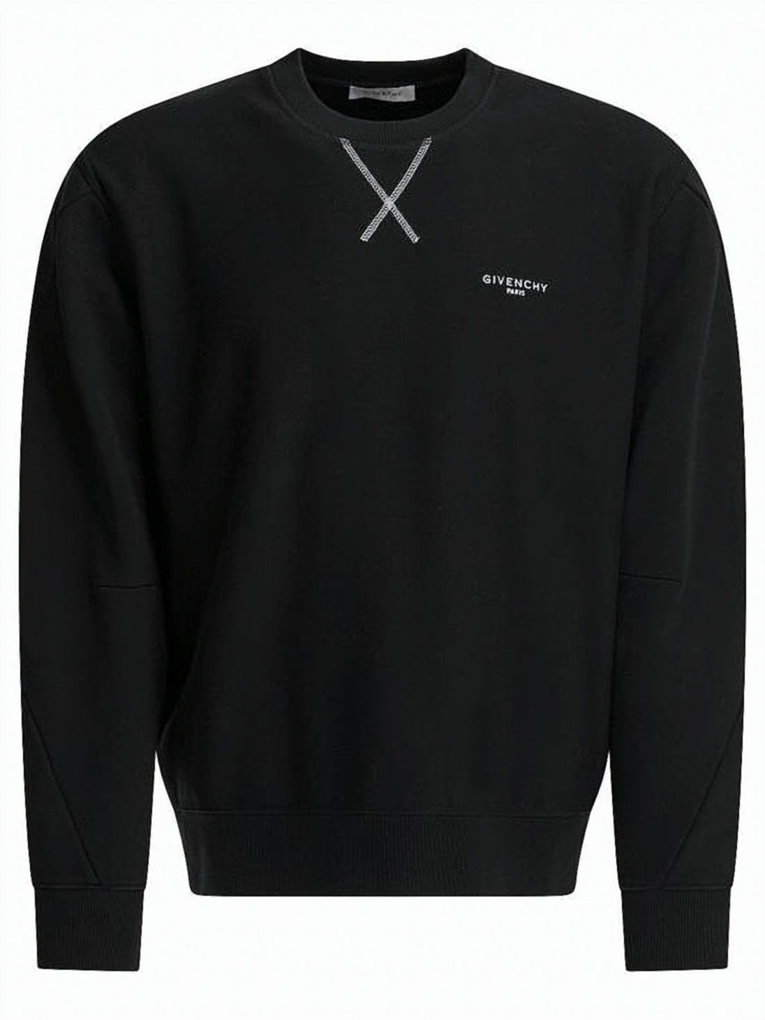 Long-Sleeve Cotton Sweatshirt with Contrast Stitch Detail