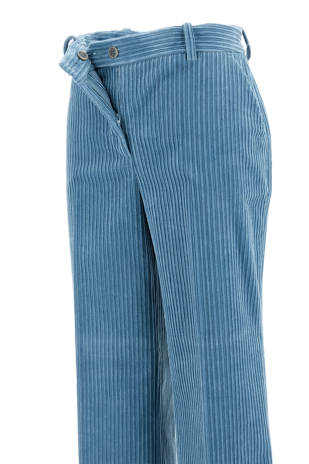 Tailored Clear Blue Trousers With Polished Finish