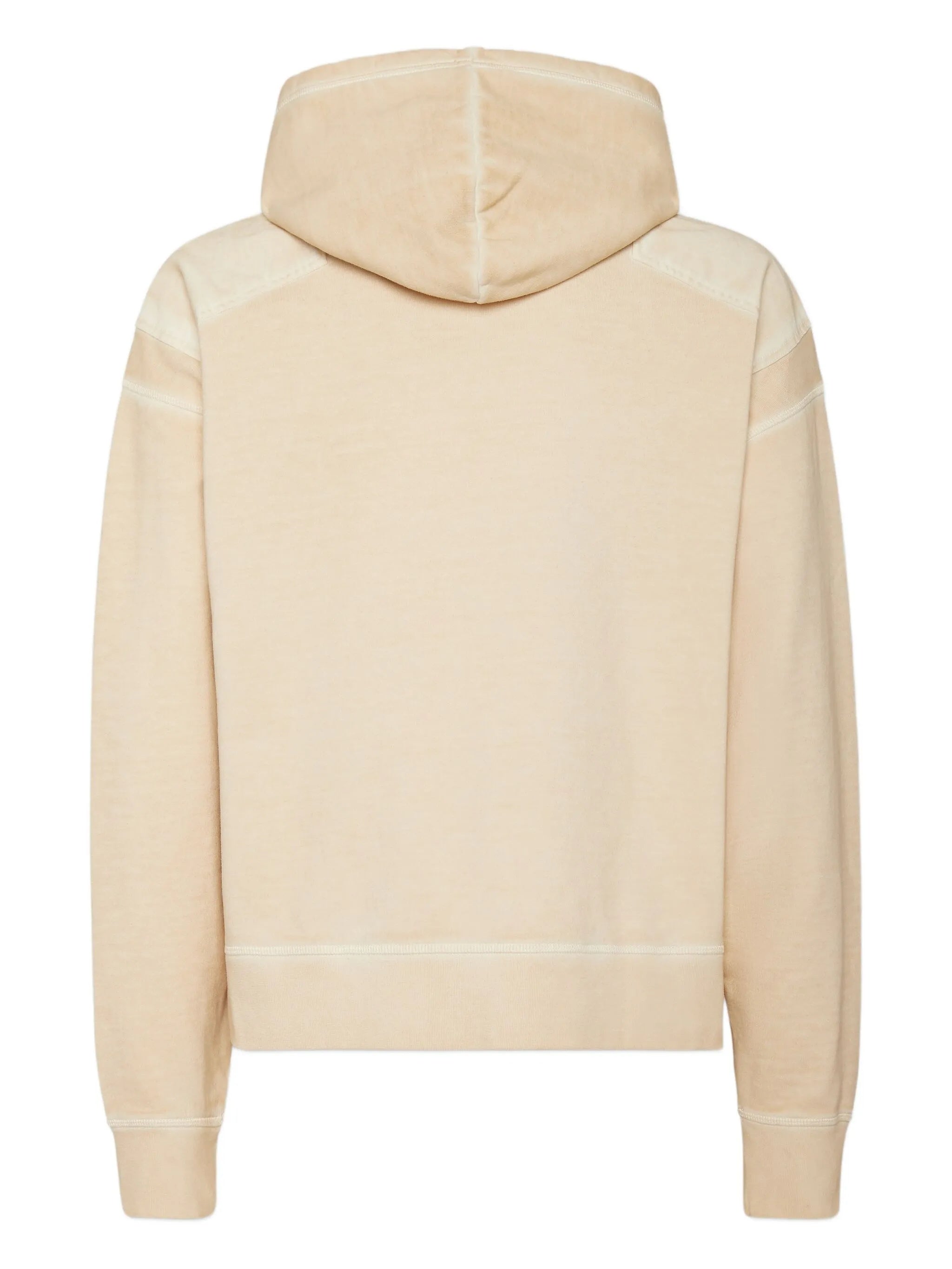 Cypro Loose Beige Cropped Hooded Hoodie