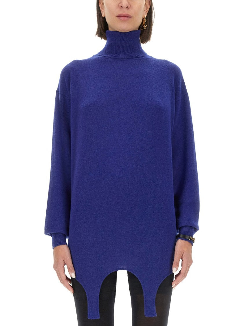 High-Turtleneck Cashmere And Silk Pullover