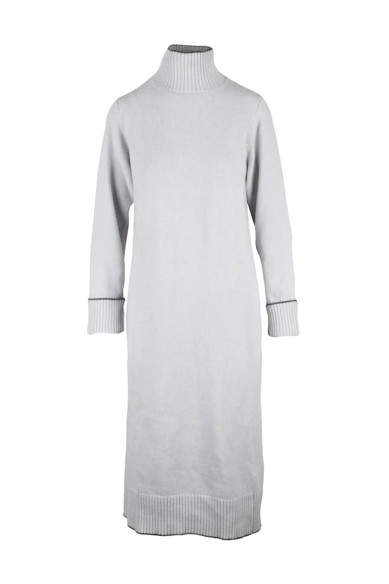 Long Knit Dress Wool Cashmere - Light Grey