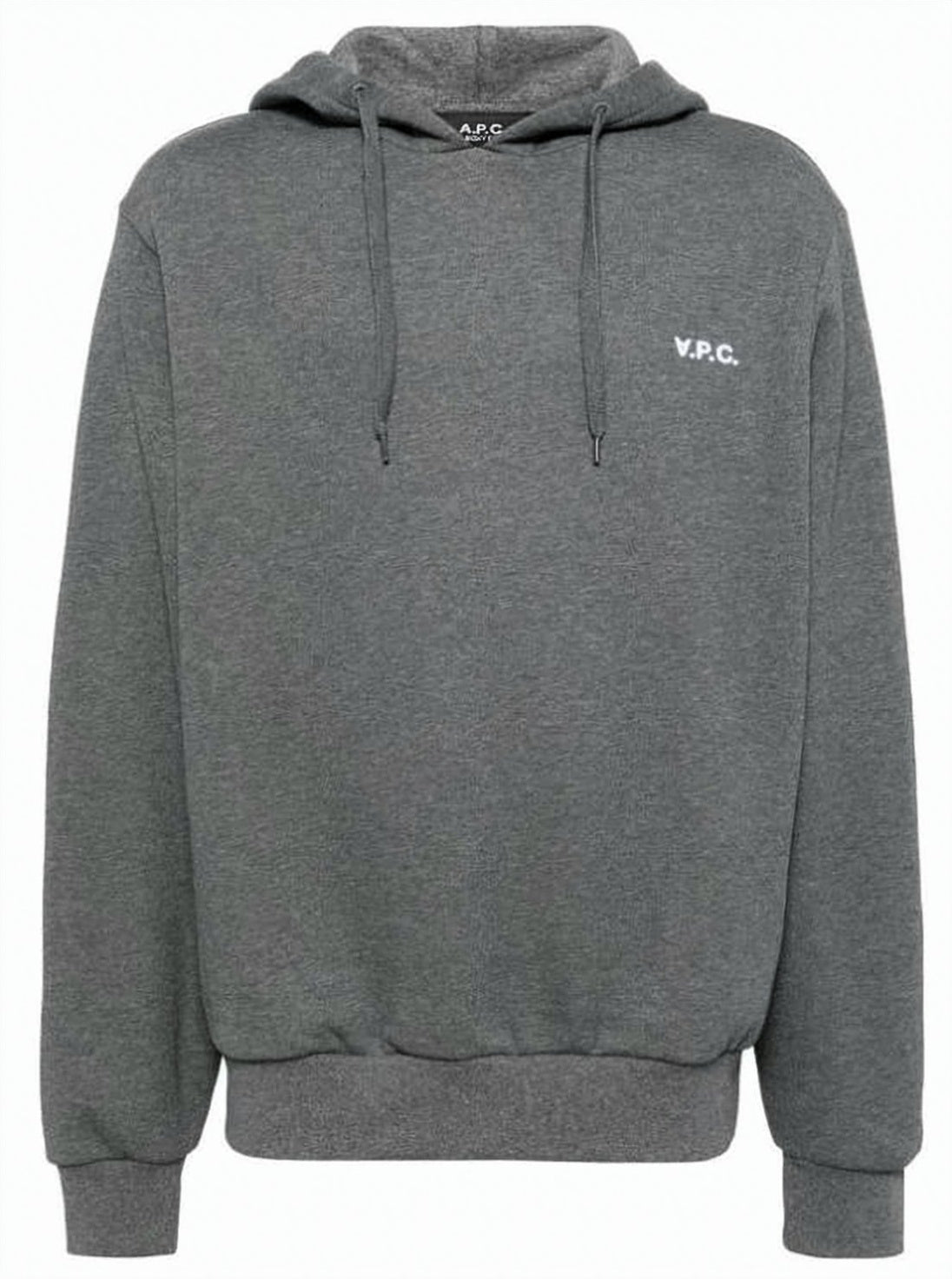 Minimalist Grey Hoodie with Drawstring and Ribbed Details