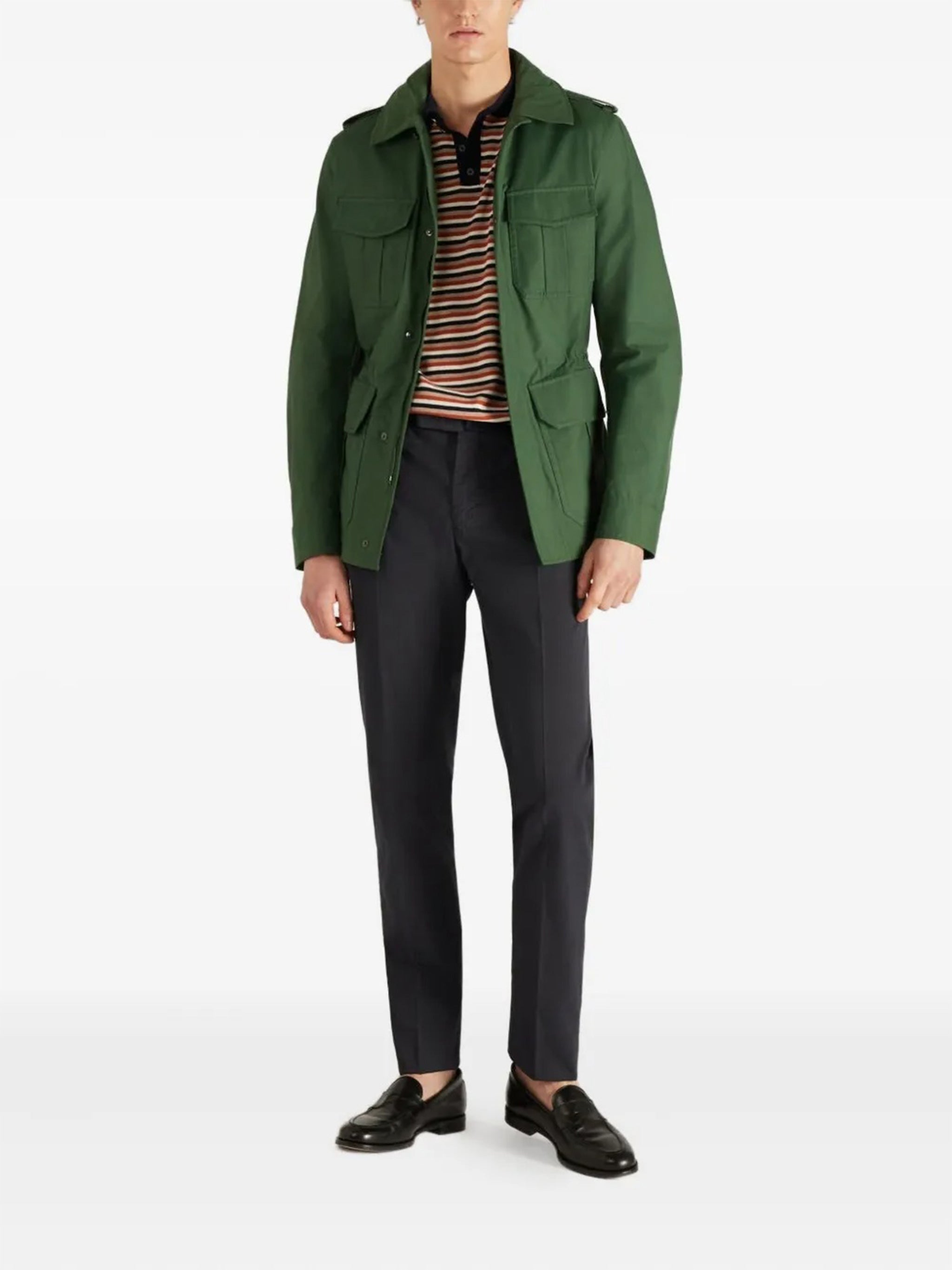 Neutral Slim Fit Tailored Cotton Pants