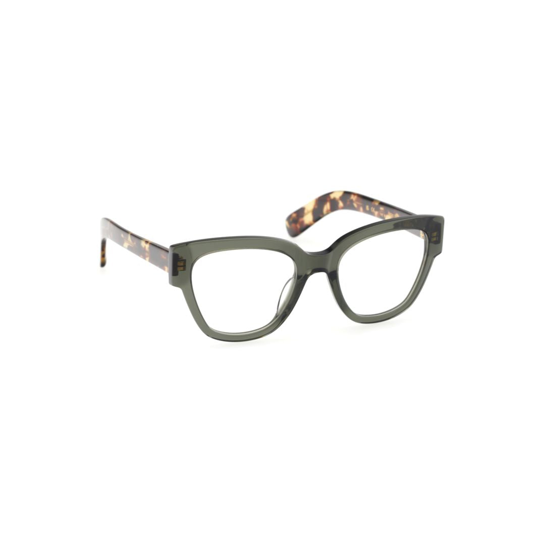 Caruso Square Frame Eyeglasses with Olive Green Front