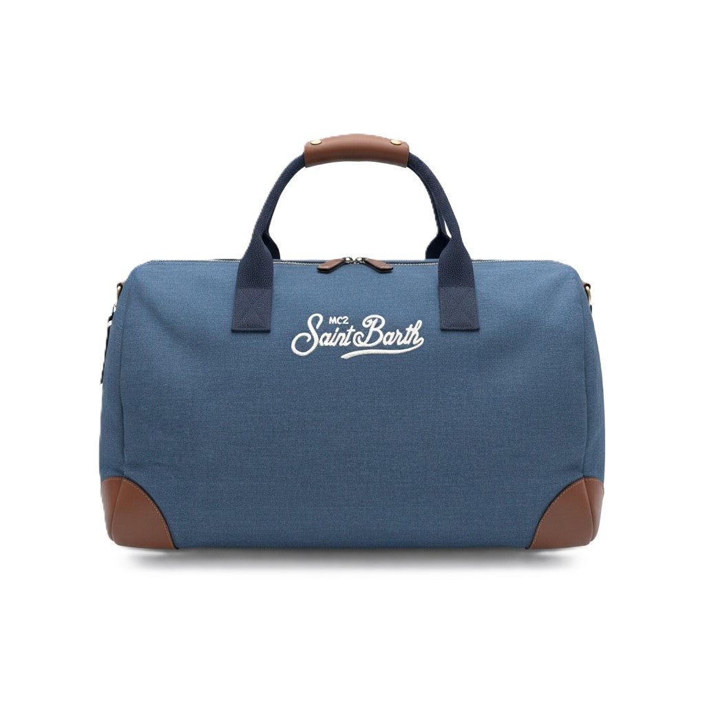 Structured Duffle Bag with Leather Accents