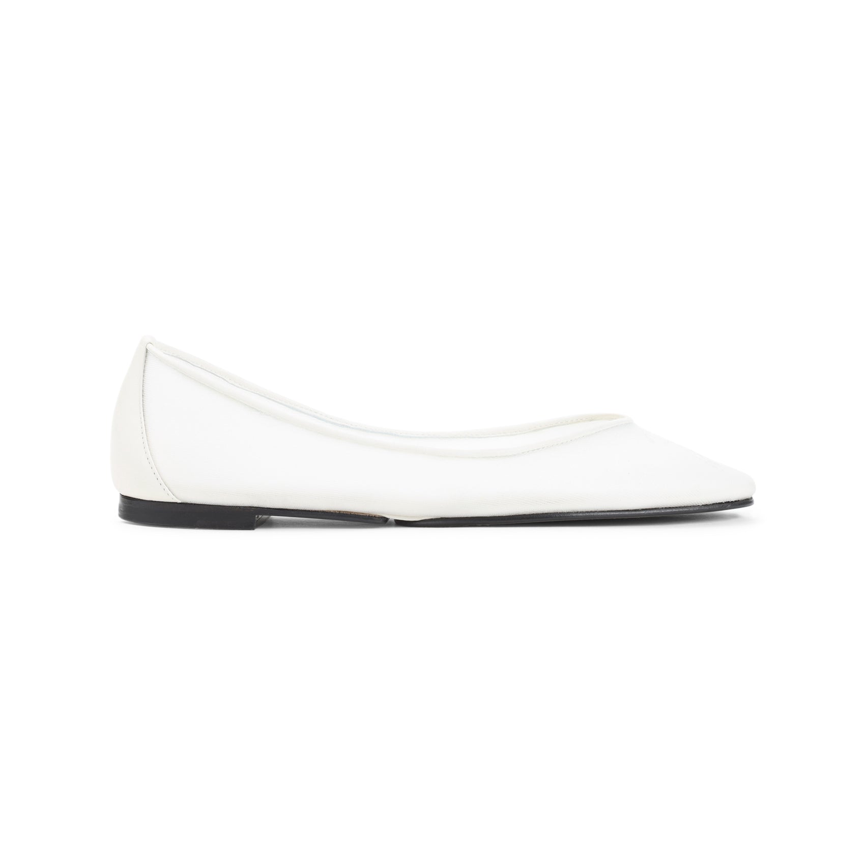 White Leather Ballerinas