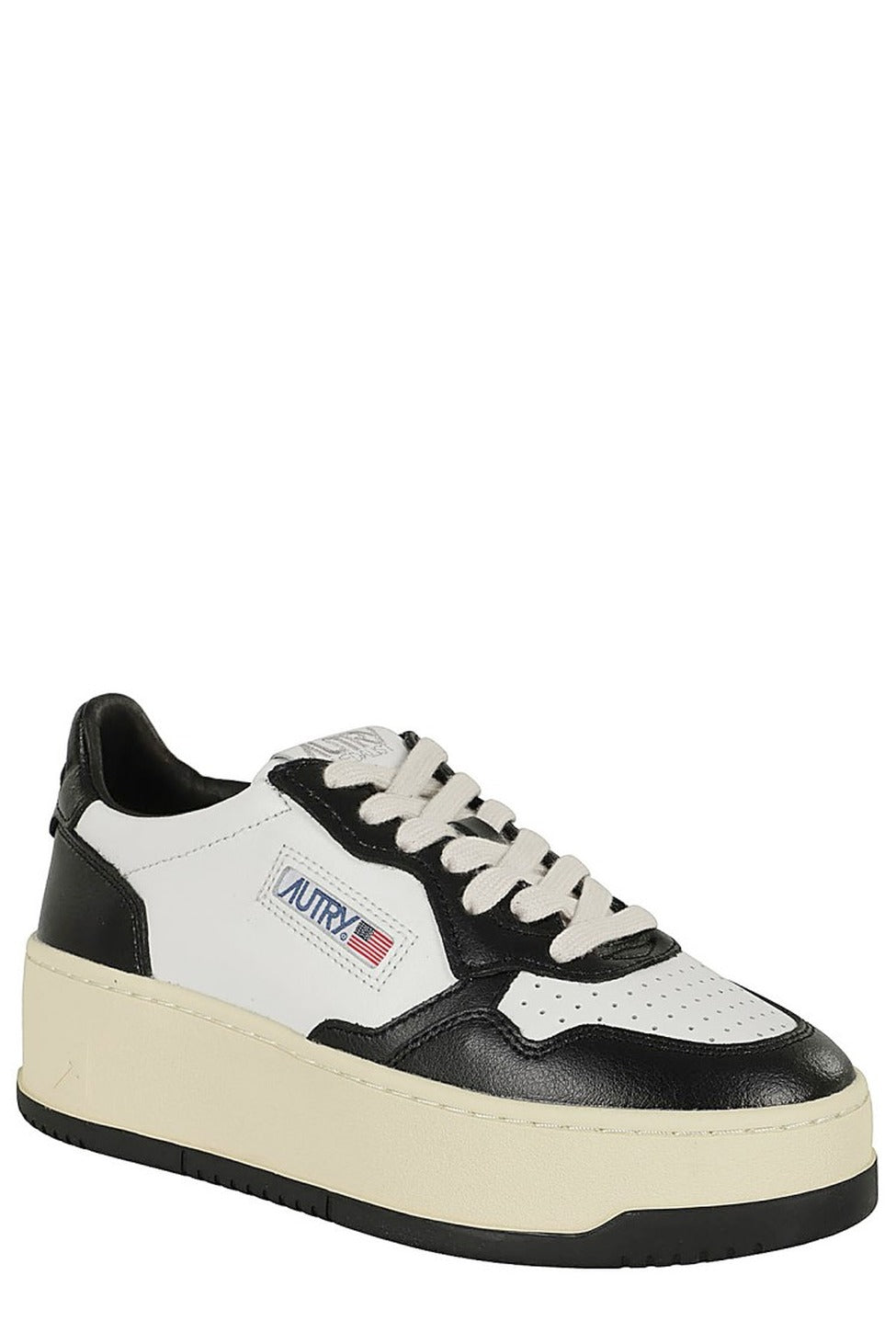 Black And White Platform Low Sneakers