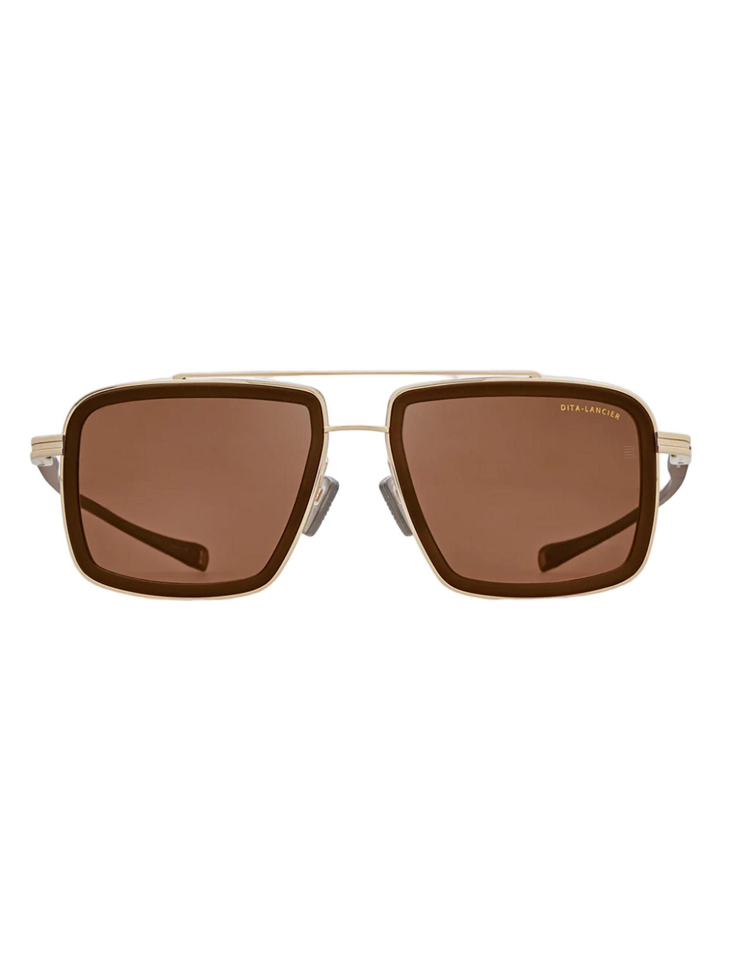 Rectangular Brown-Tinted Sunglasses
