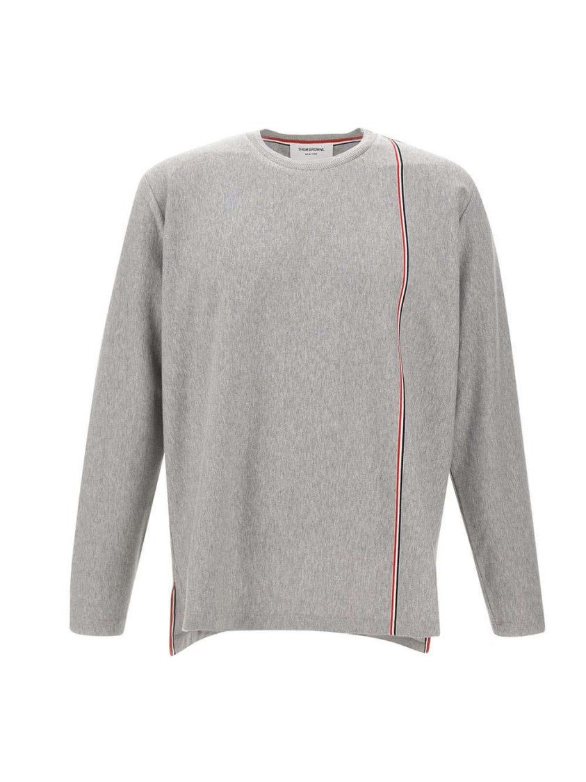 Long-Sleeve Cotton T-Shirt with Signature Stripe Detail
