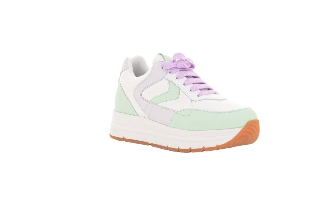 Chunky Pastel-Accented Sneakers With Elevated Sole