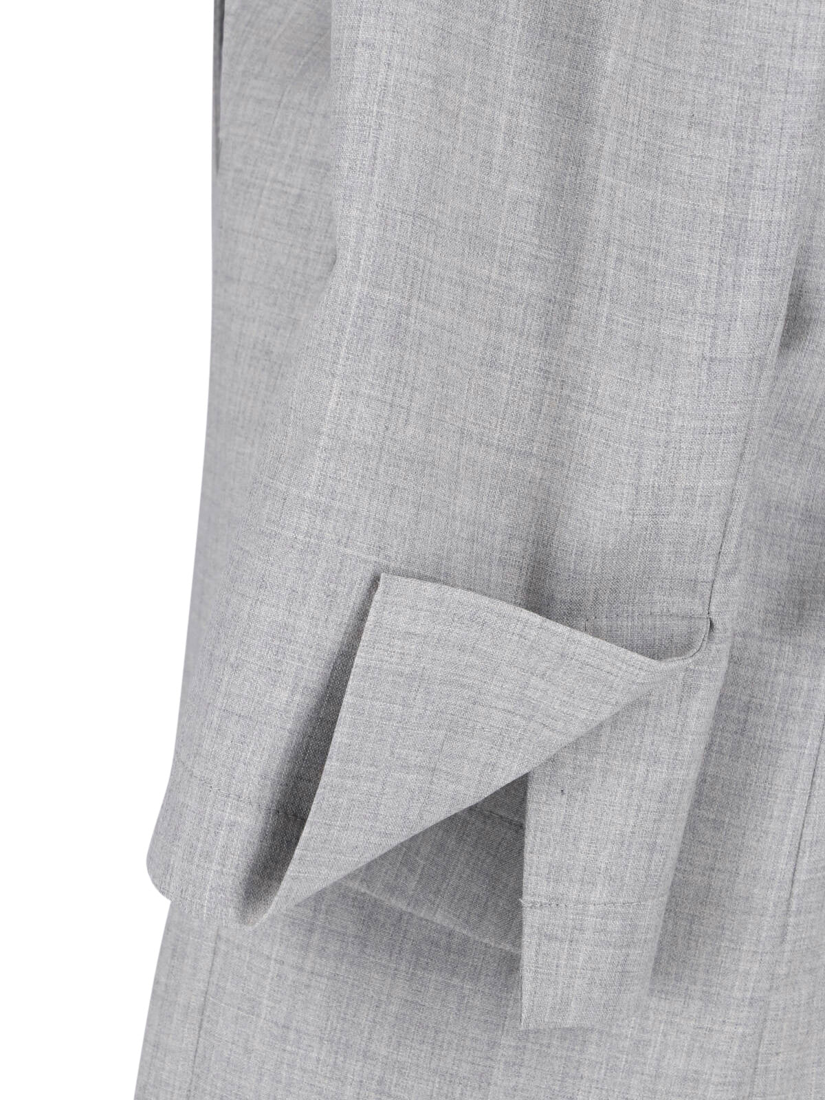 Grey High Collar Textured Minimalist Jacket