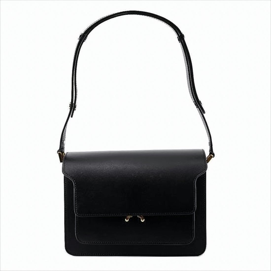 Structured Crossbody Bag in Smooth Calf Leather with Adjustable Strap