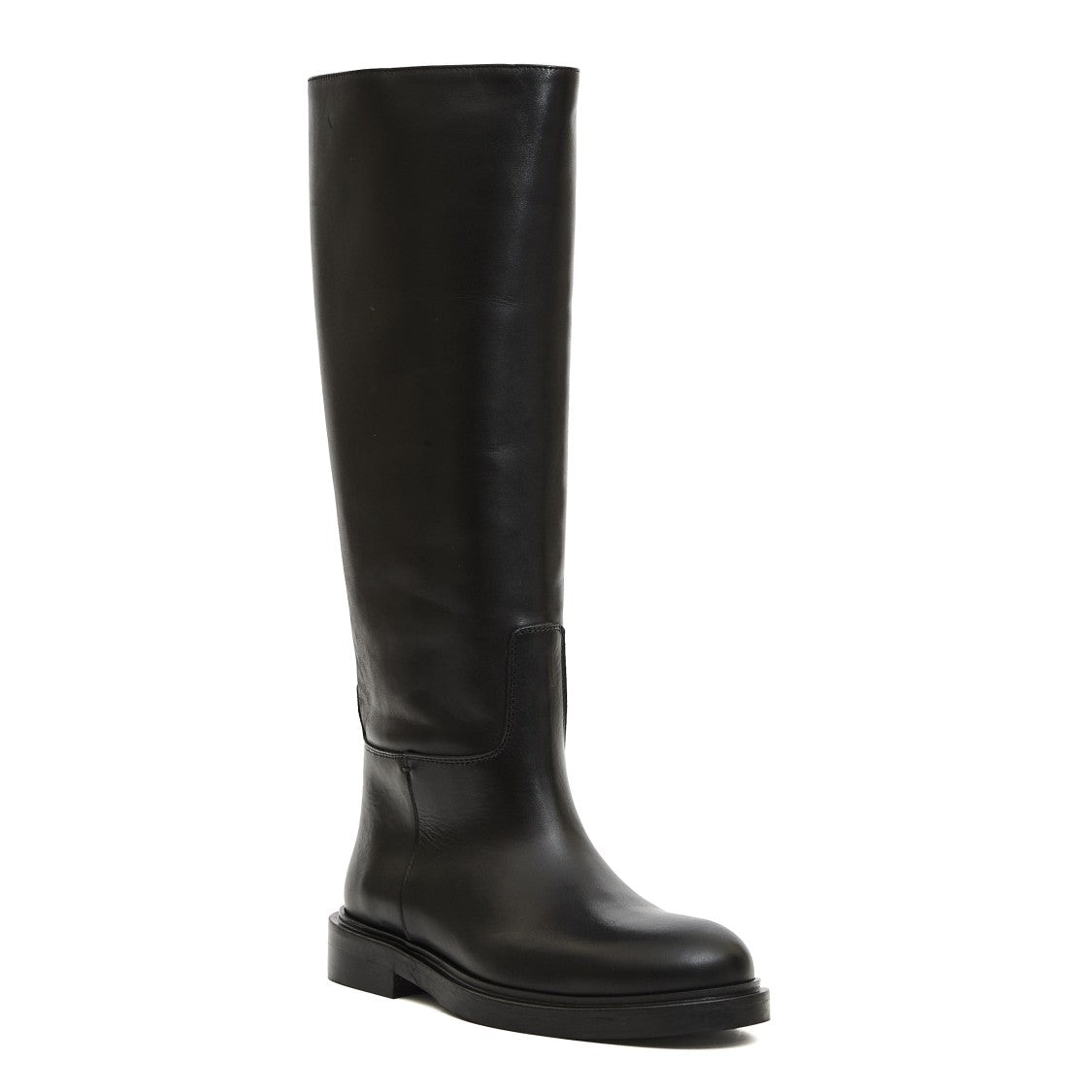 Black Leather Knight Boots