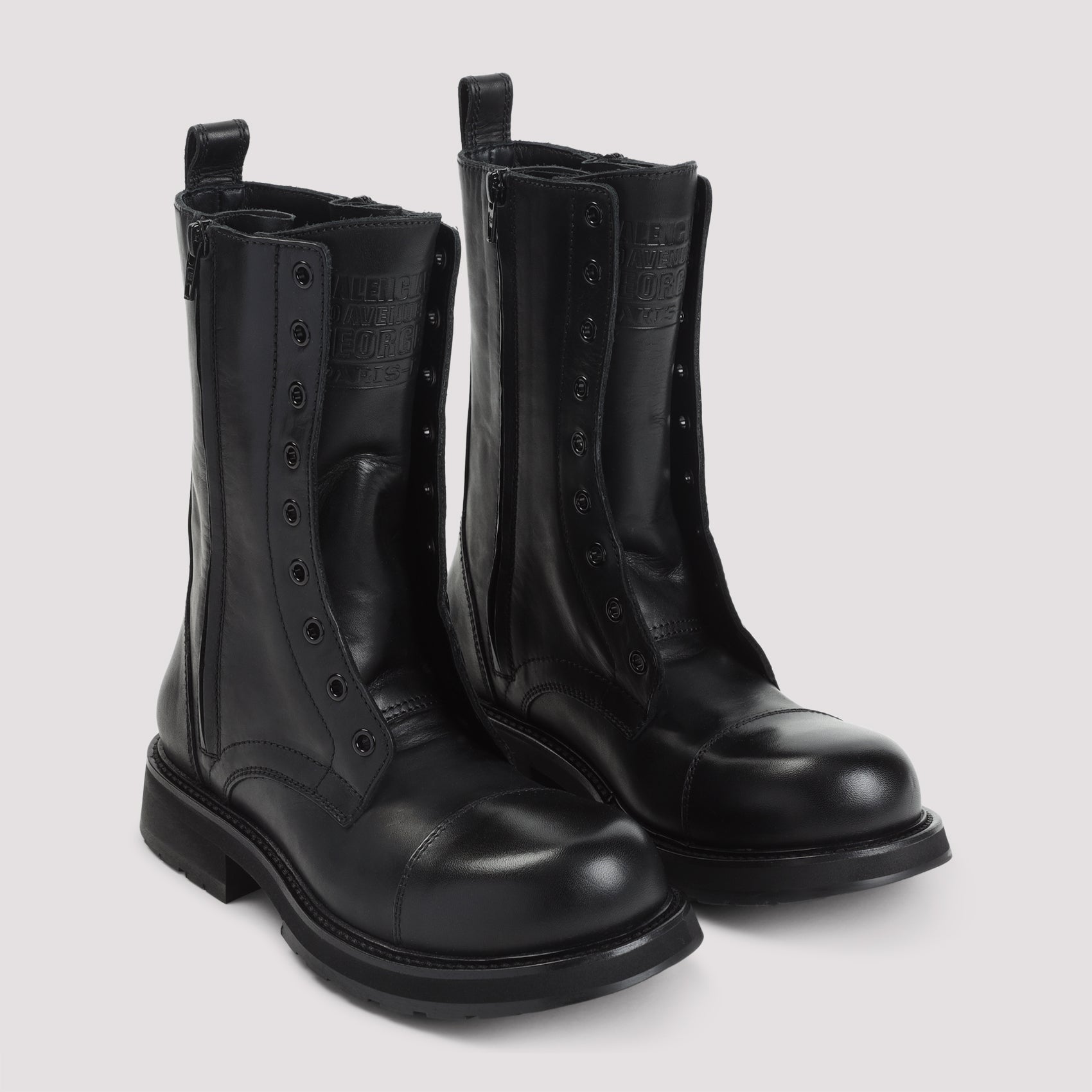 Premium Leather Ankle Boots with Rounded Toe