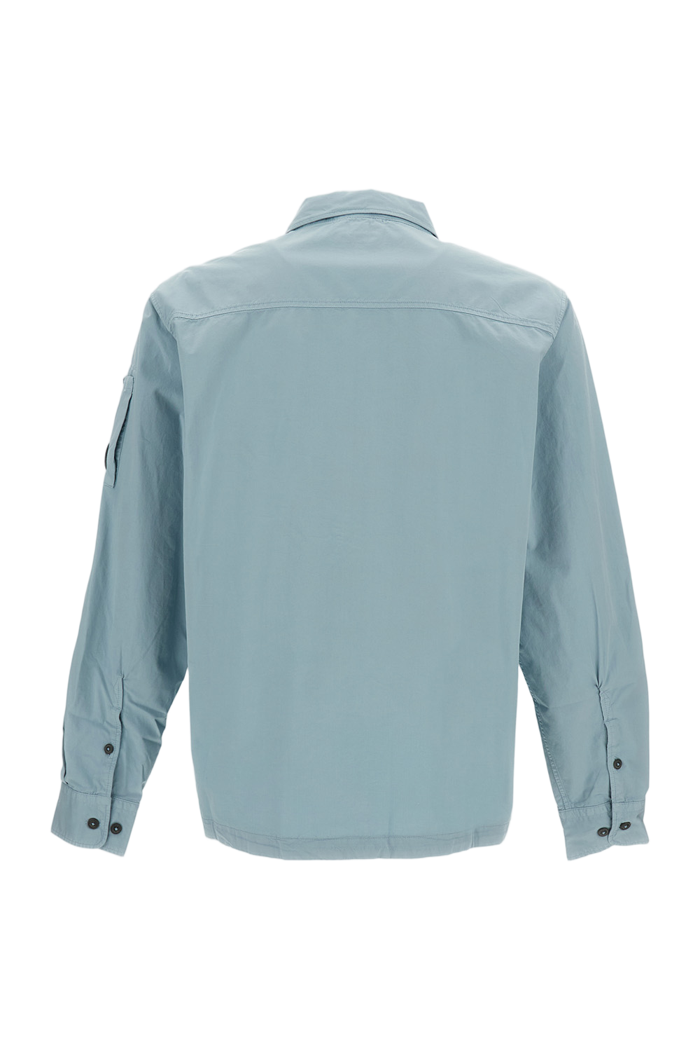Light Blue Organic Gabardine Shirt Jacket