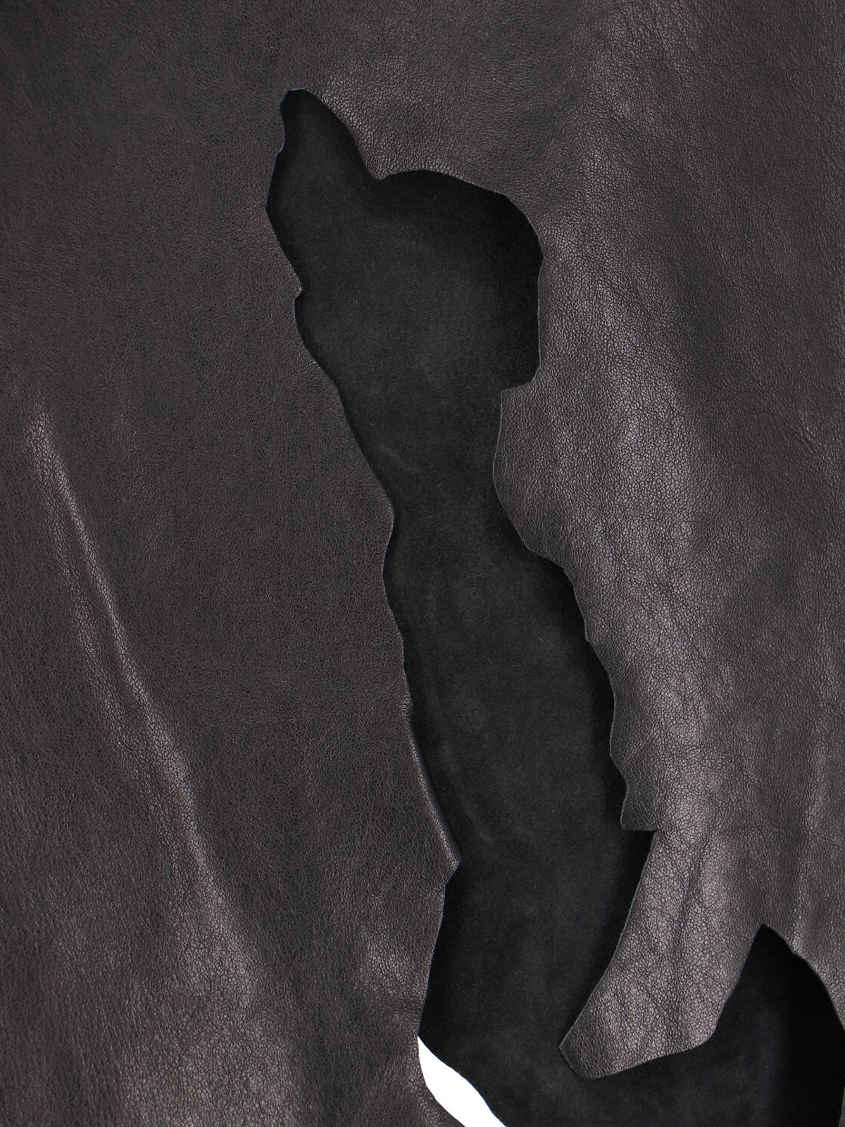 Black Asymmetrical Distressed Leather Skirt