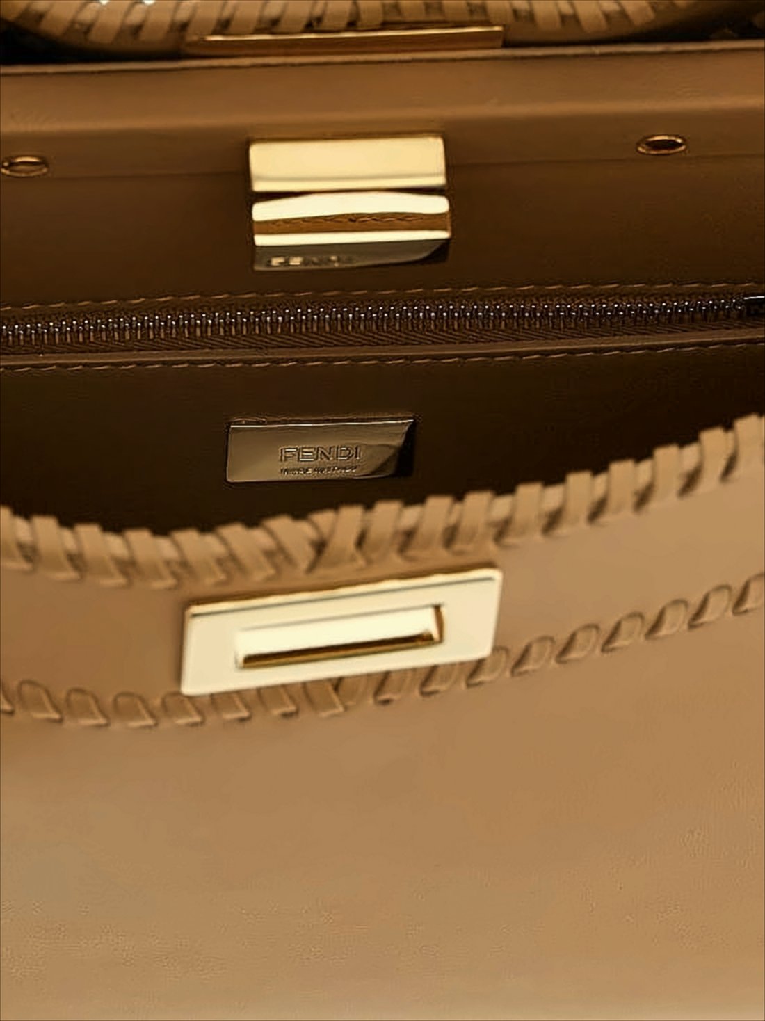 Structured Brown Leather Shoulder Bag