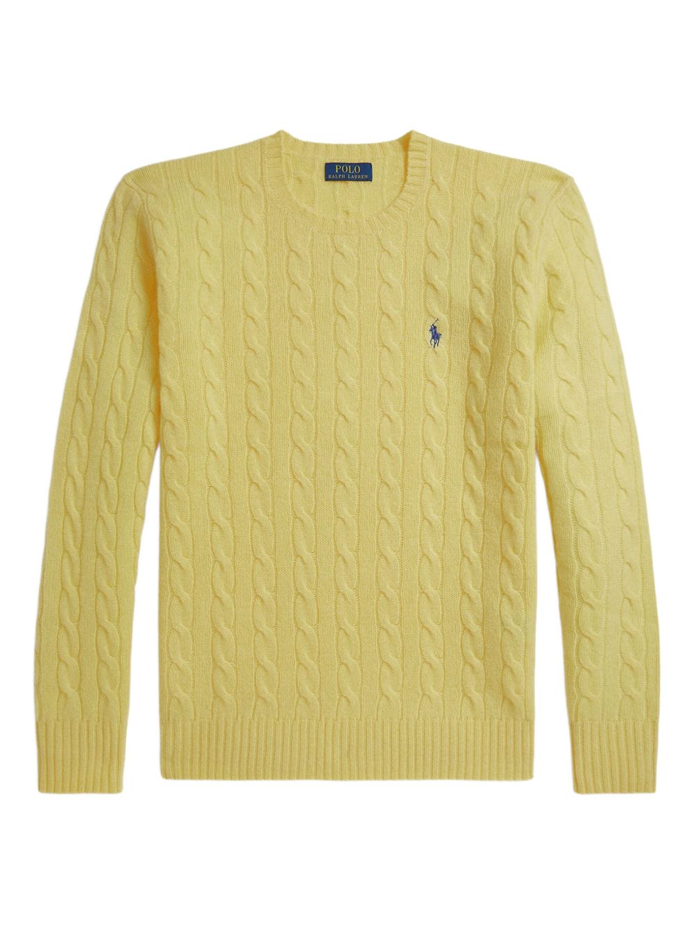Cable-Knit Wool Cashmere Sweater With Classic Crewneck