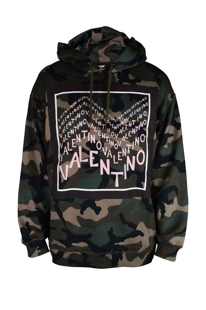Camouflage Hooded Sweatshirt With Drawstring