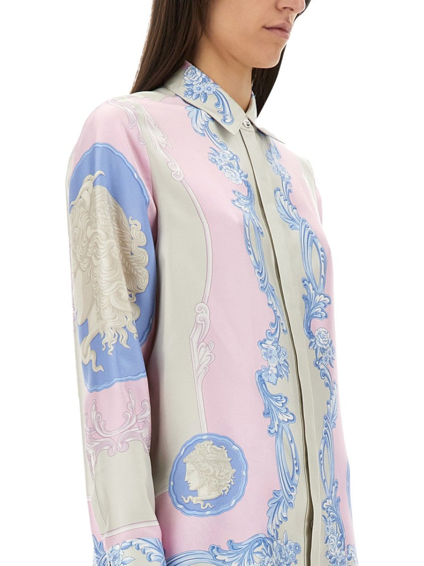 "Cameo" Pastel Print Silk Shirt