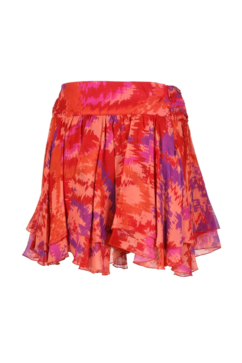 Mini Skirt Voile - Orange/Red