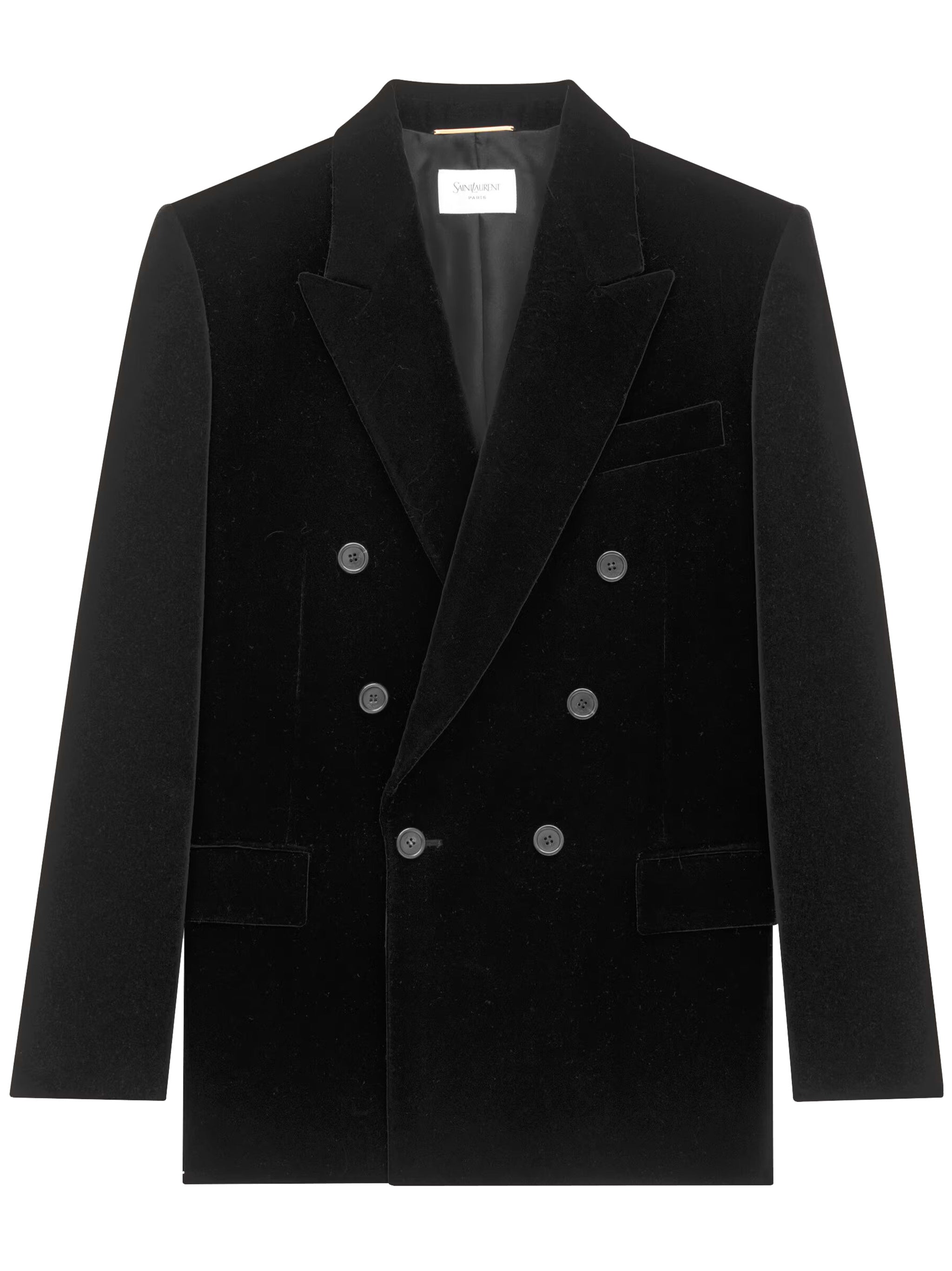 Black Blazer Double-Breasted Velvet Blazer