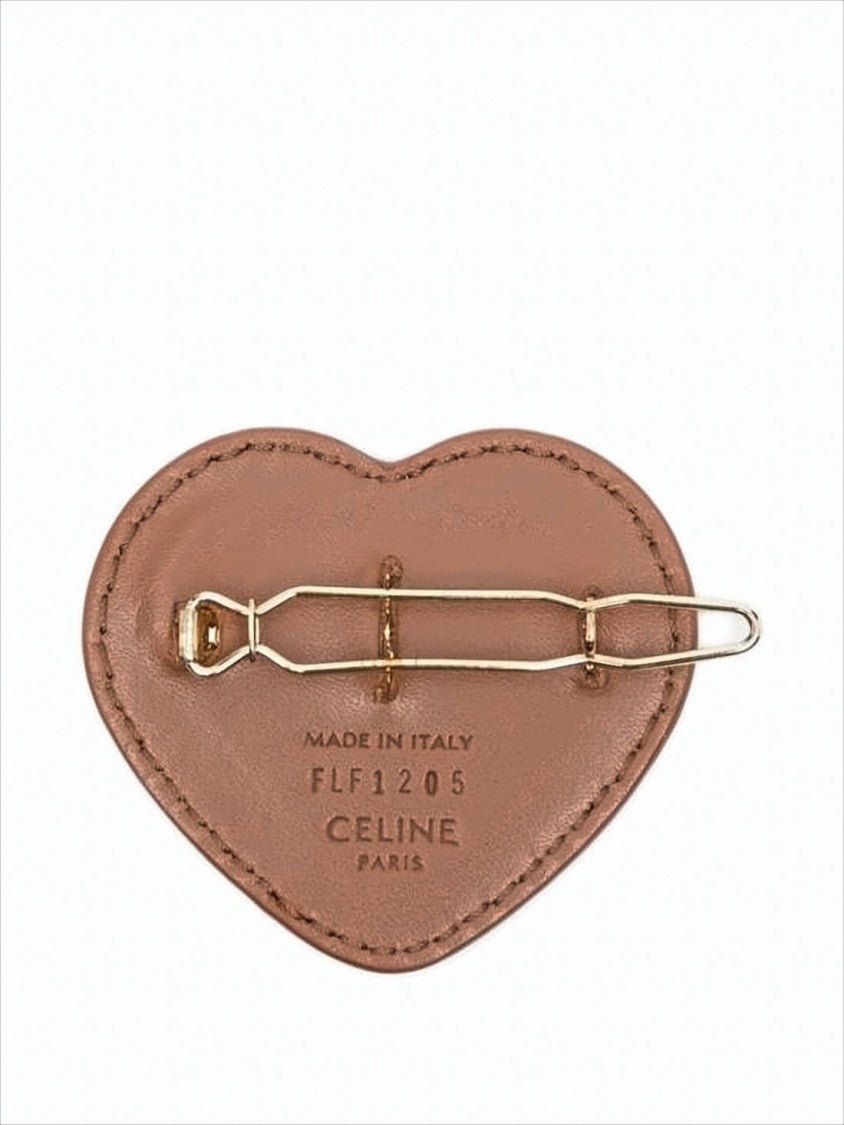 Heart-Shaped Calf Leather Hair Clip