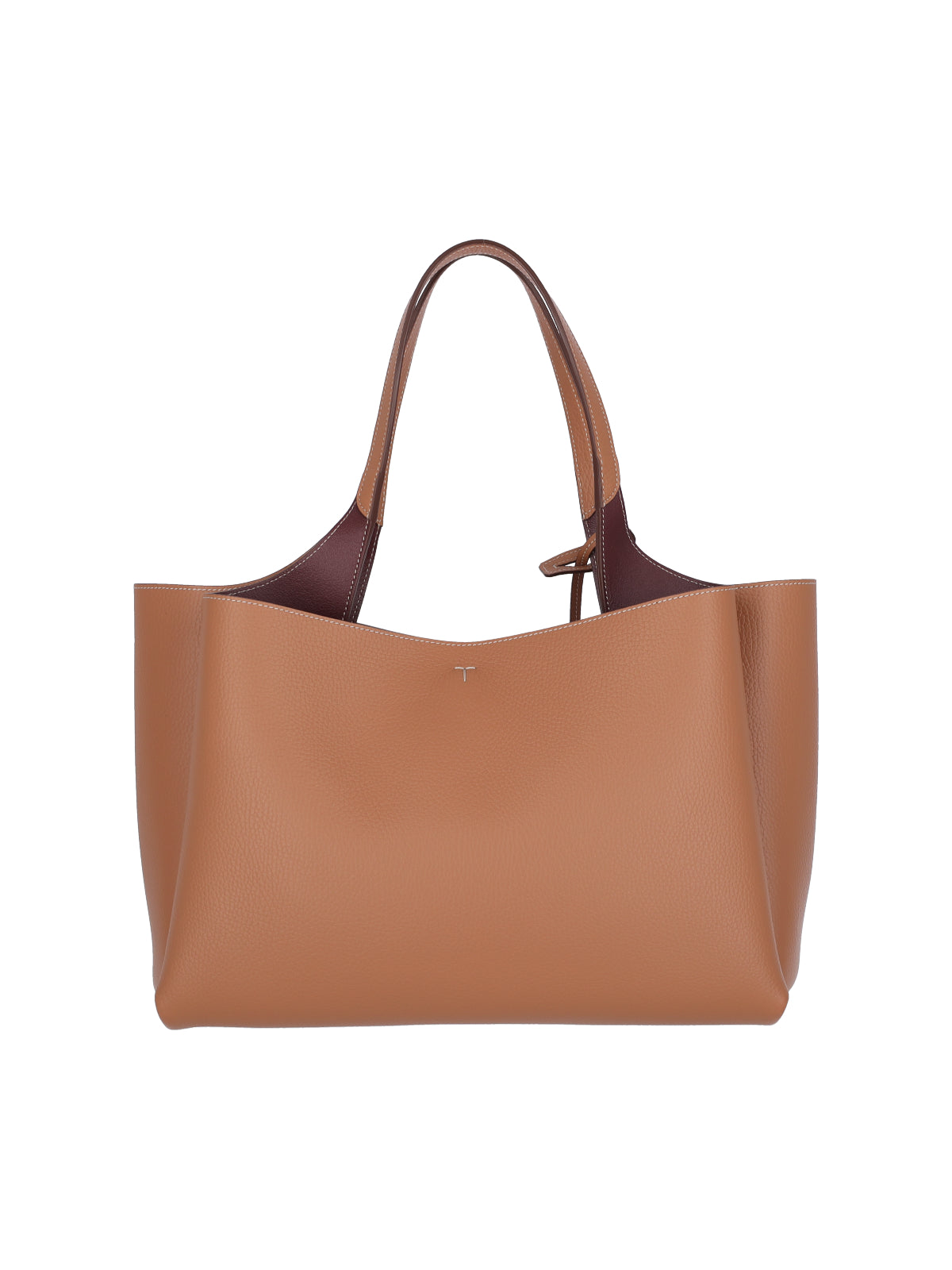 Medium Tote Bag In Brown Hammered Leather