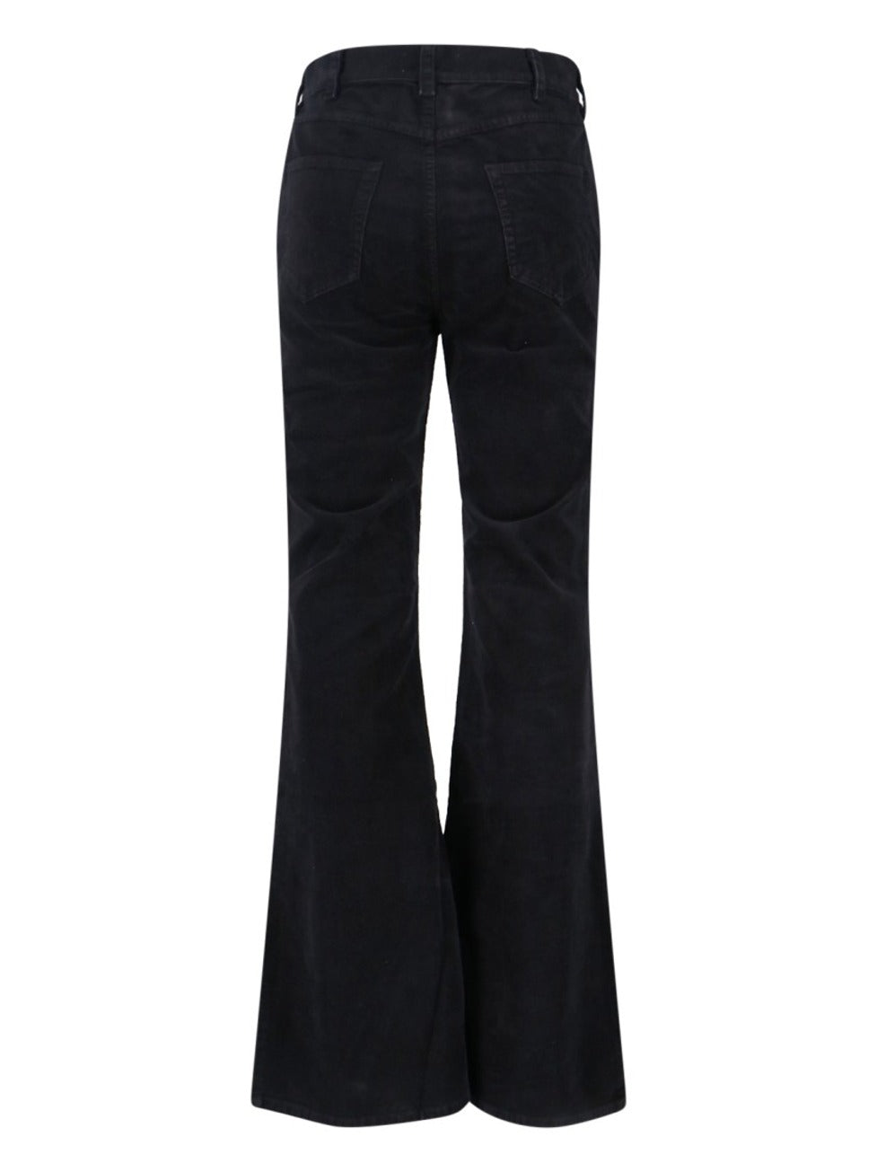 High Waist Flared Trousers With Textured Fabric
