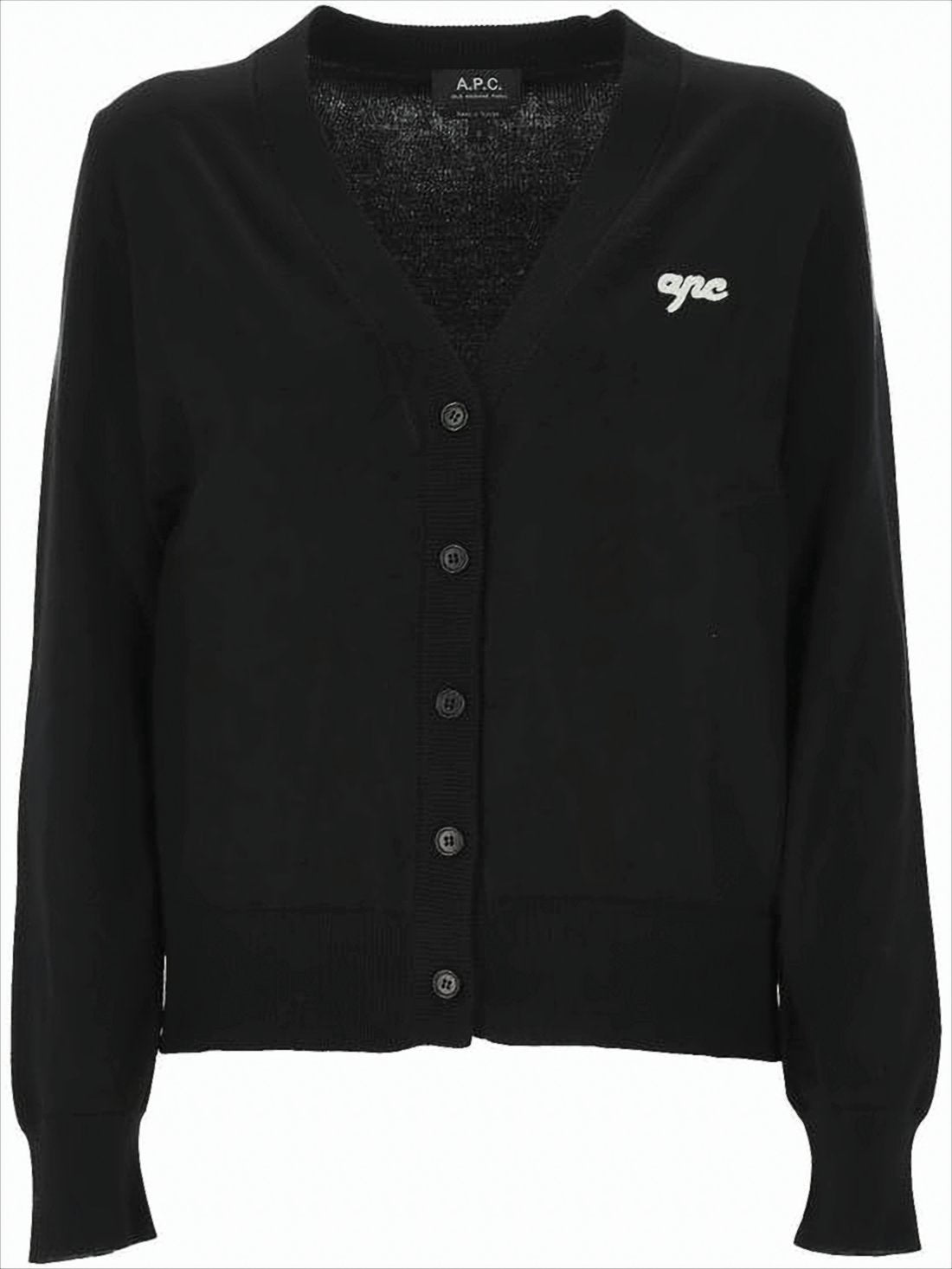Cropped Cotton Cardigan with V-Neckline